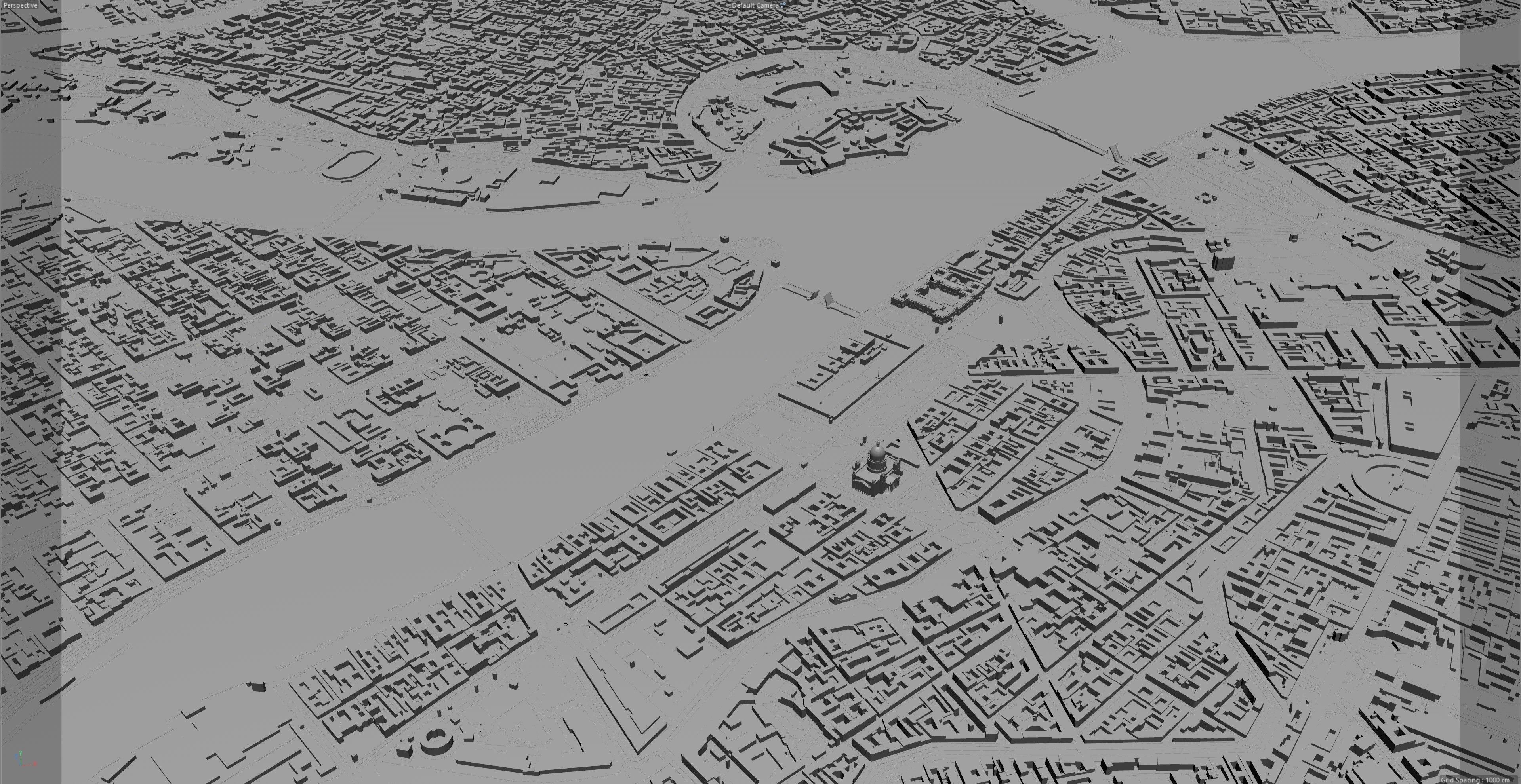 Saint Petersburg Downtown Russia Low-poly 3D model_8