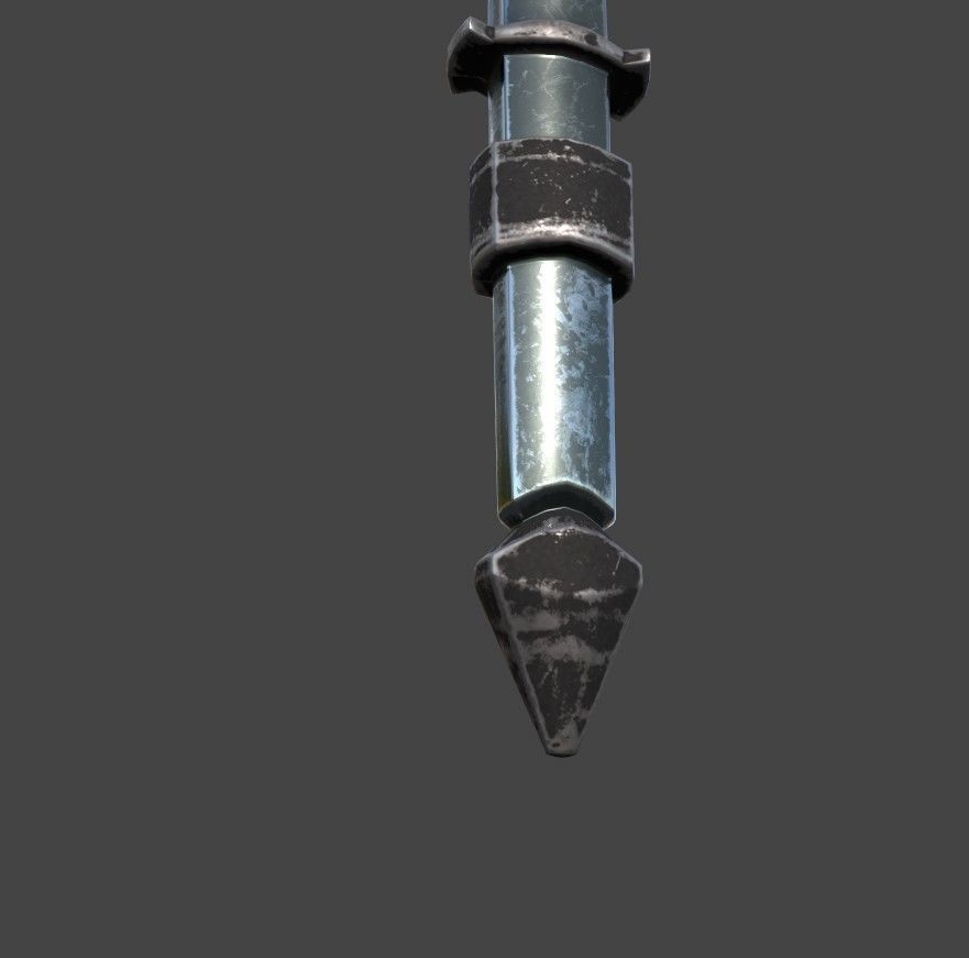 Simple medieval dark metal sword 8 k textures lowpoly Low-poly 3D model_4