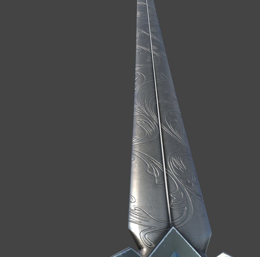 Simple medieval dark metal sword 8 k textures lowpoly Low-poly 3D model_6