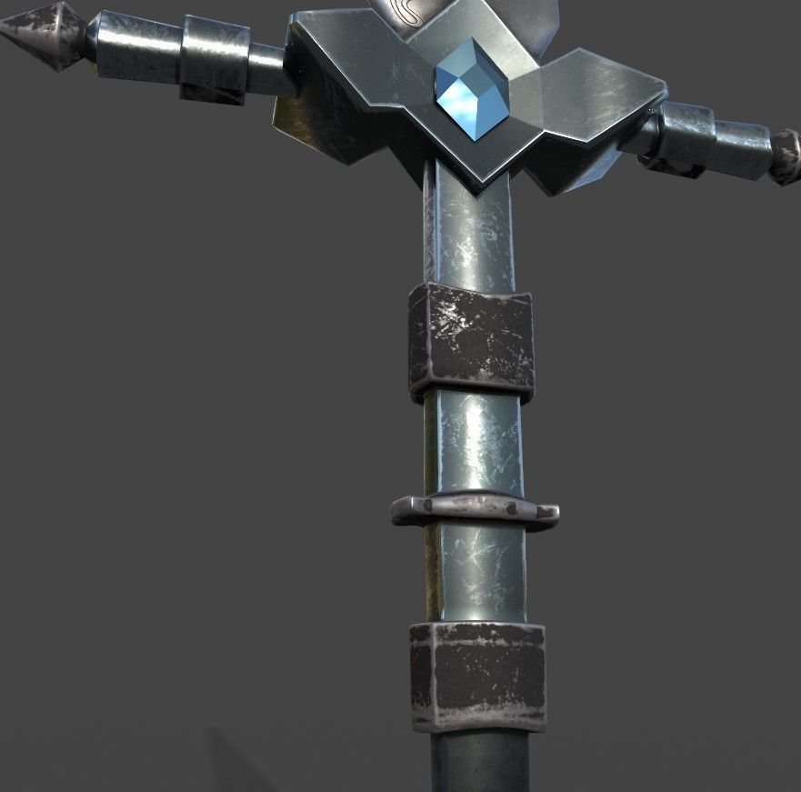 Simple medieval dark metal sword 8 k textures lowpoly Low-poly 3D model_3