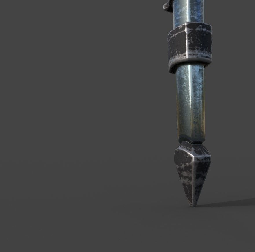 Simple medieval dark metal sword 8 k textures lowpoly Low-poly 3D model_5