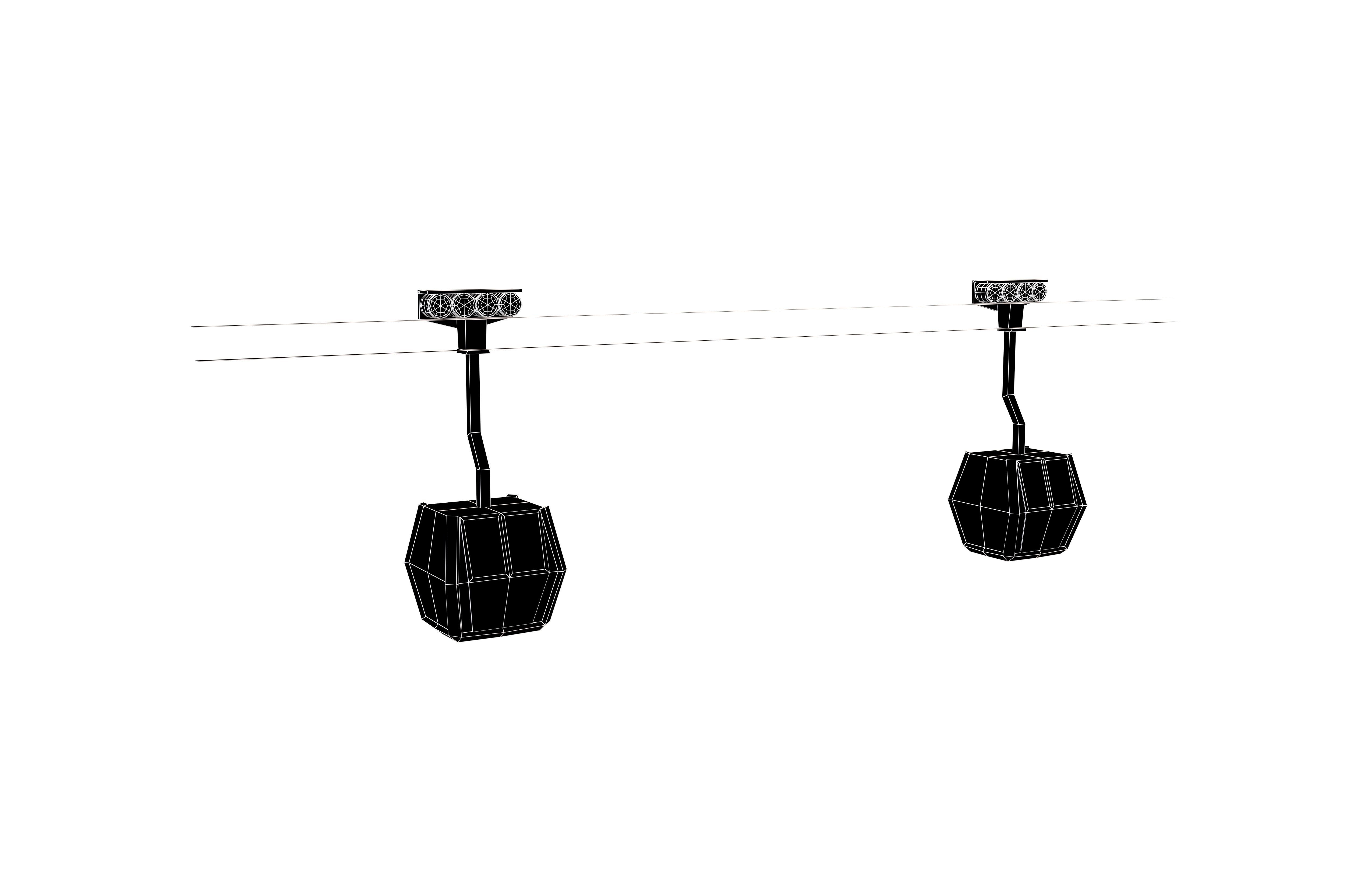 Cartoon Cable Car v1 001 Low-poly 3D model_5