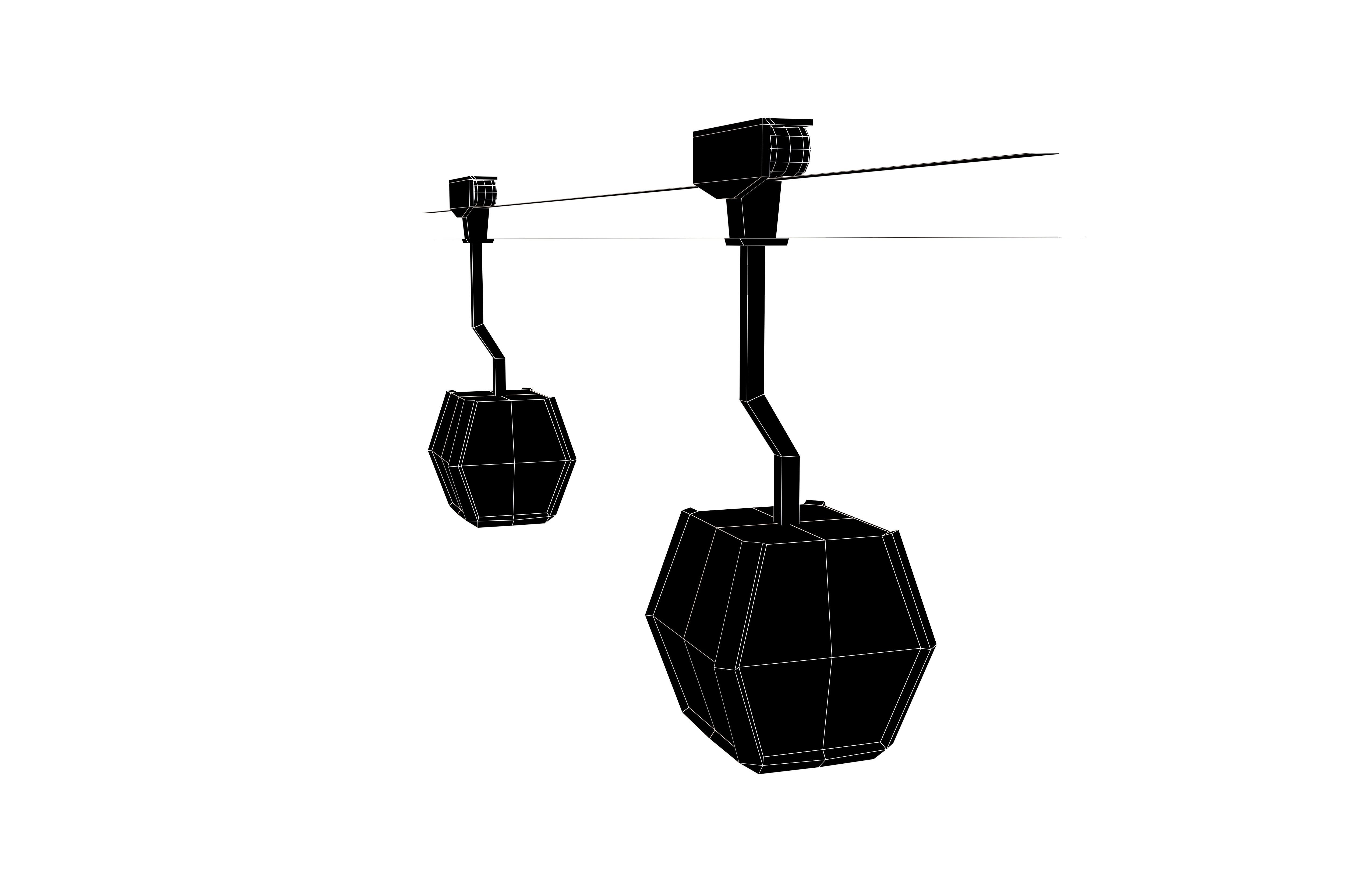Cartoon Cable Car v1 001 Low-poly 3D model_7