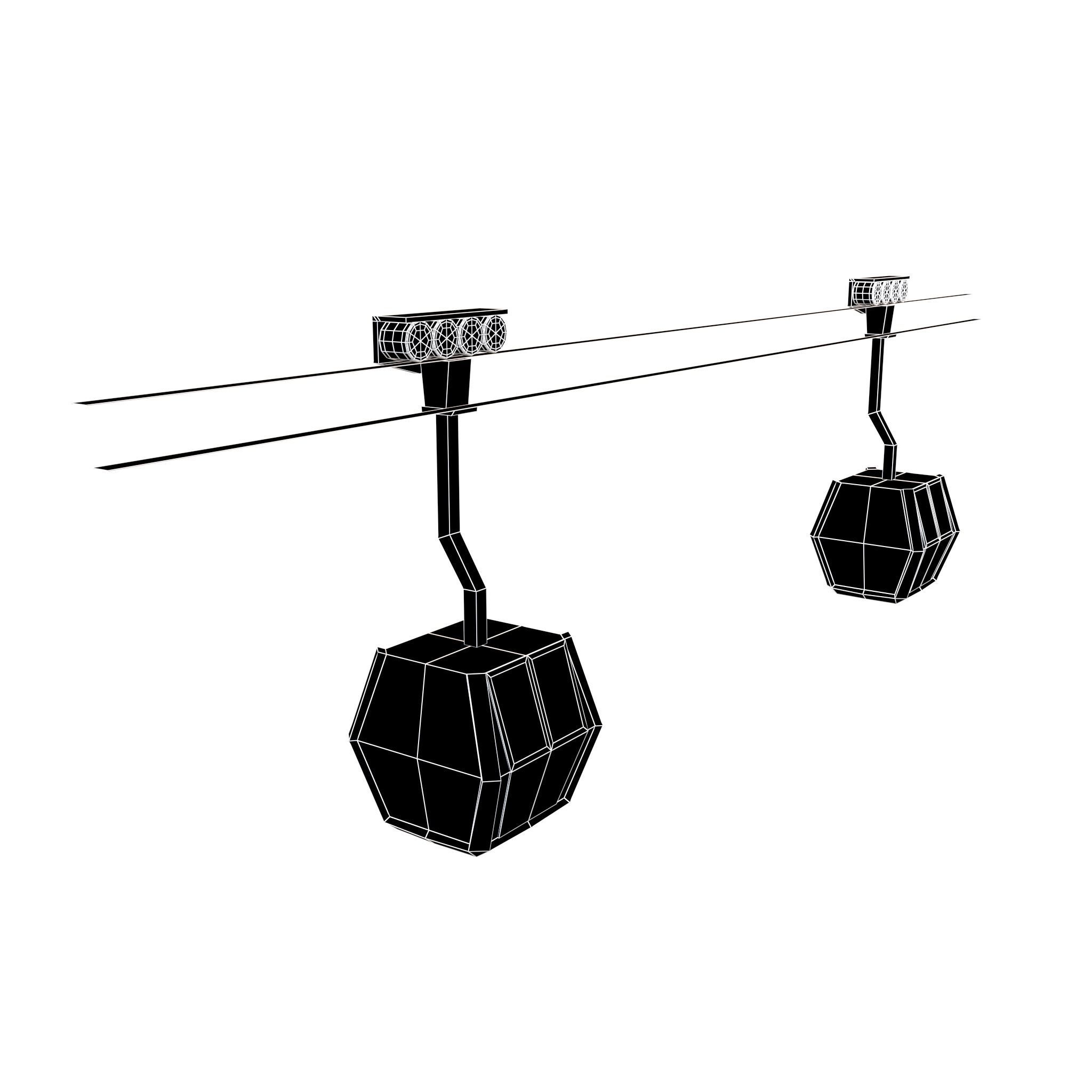 Cartoon Cable Car v1 001 Low-poly 3D model_4