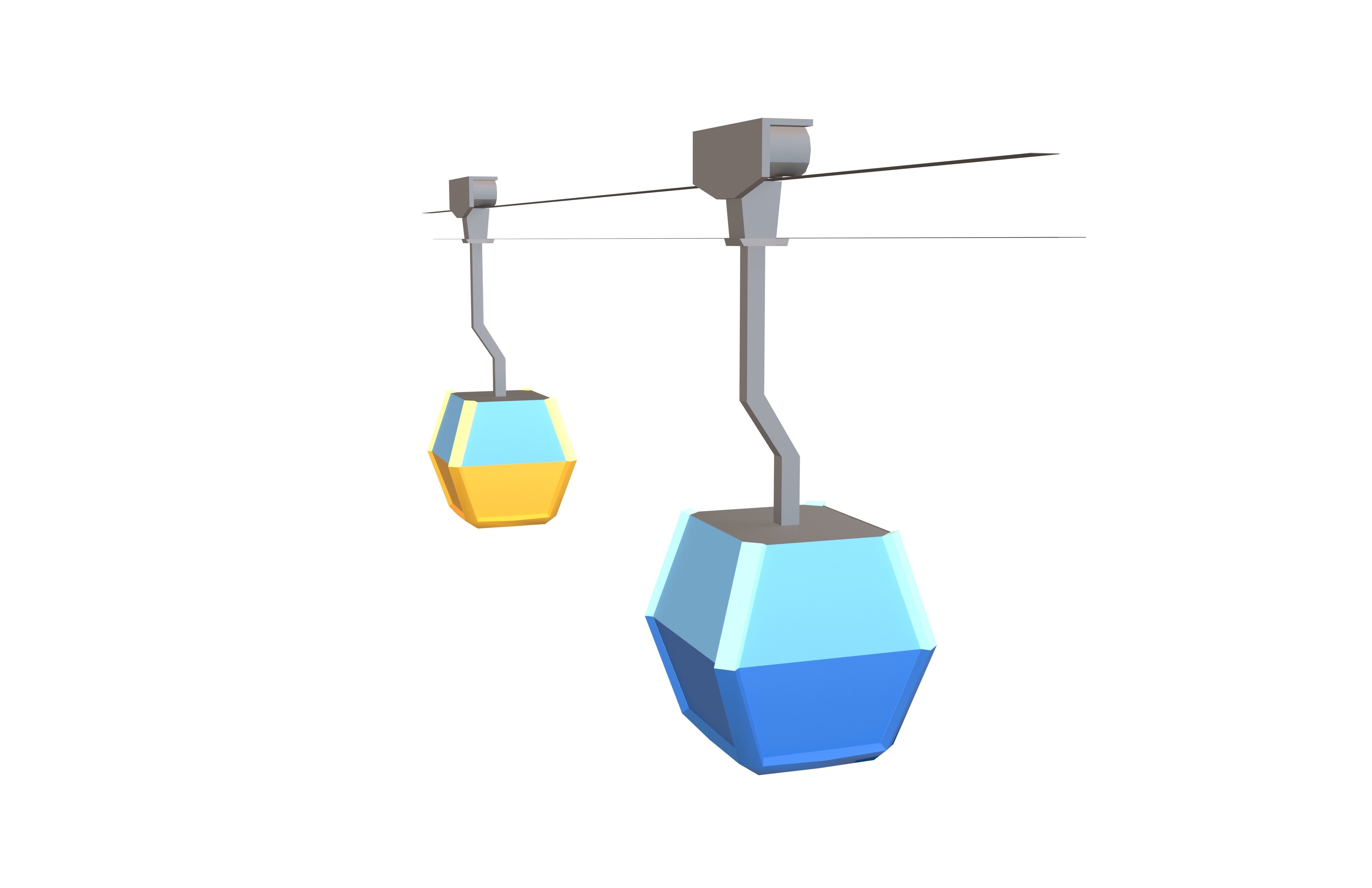 Cartoon Cable Car v1 001 Low-poly 3D model_2