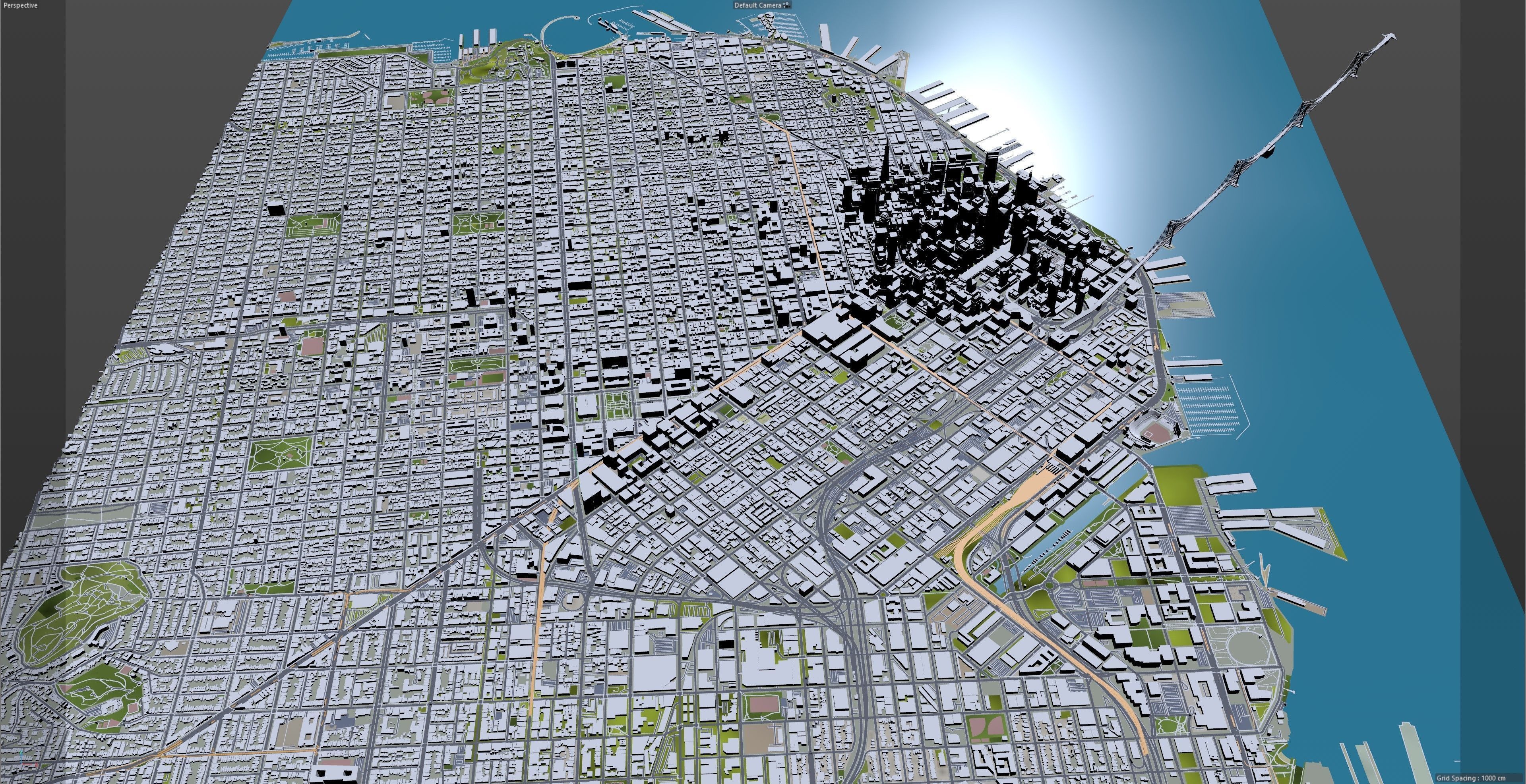 San Francisco Downtown California USA Low-poly 3D model_5