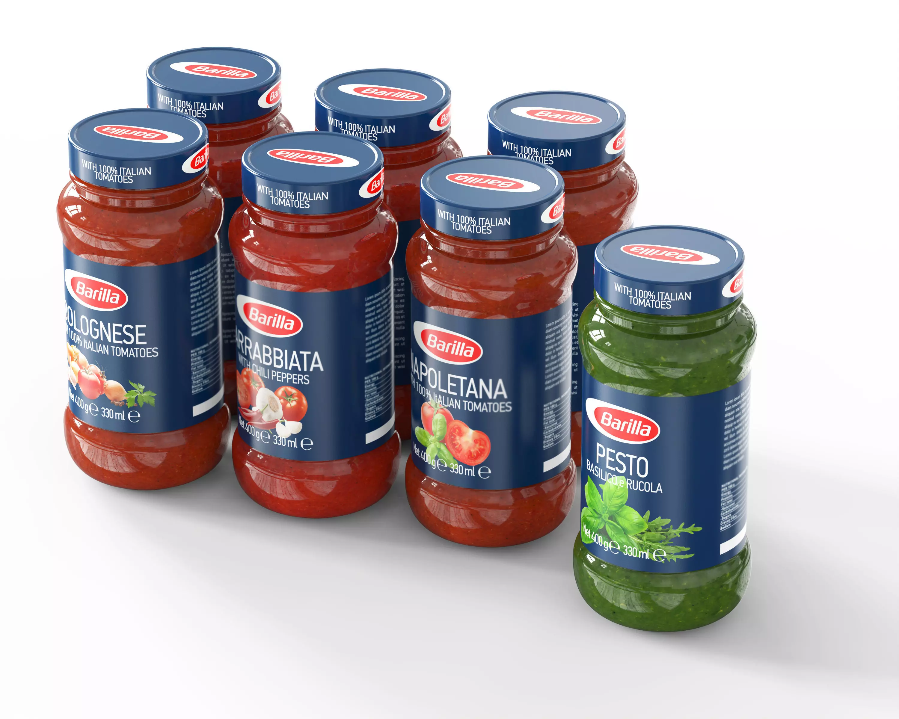 Sauce jar collection 3D model_0
