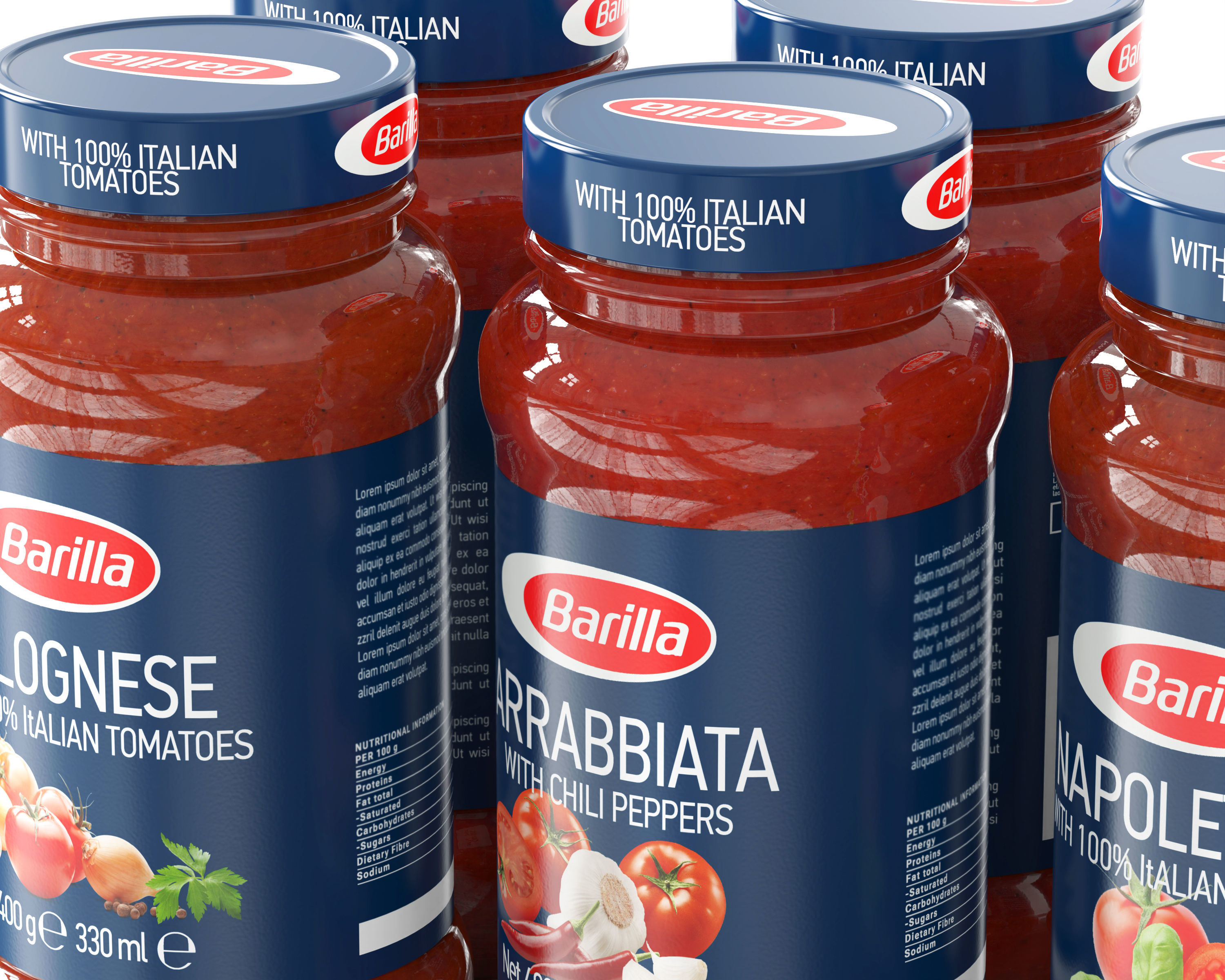 Sauce jar collection 3D model_2