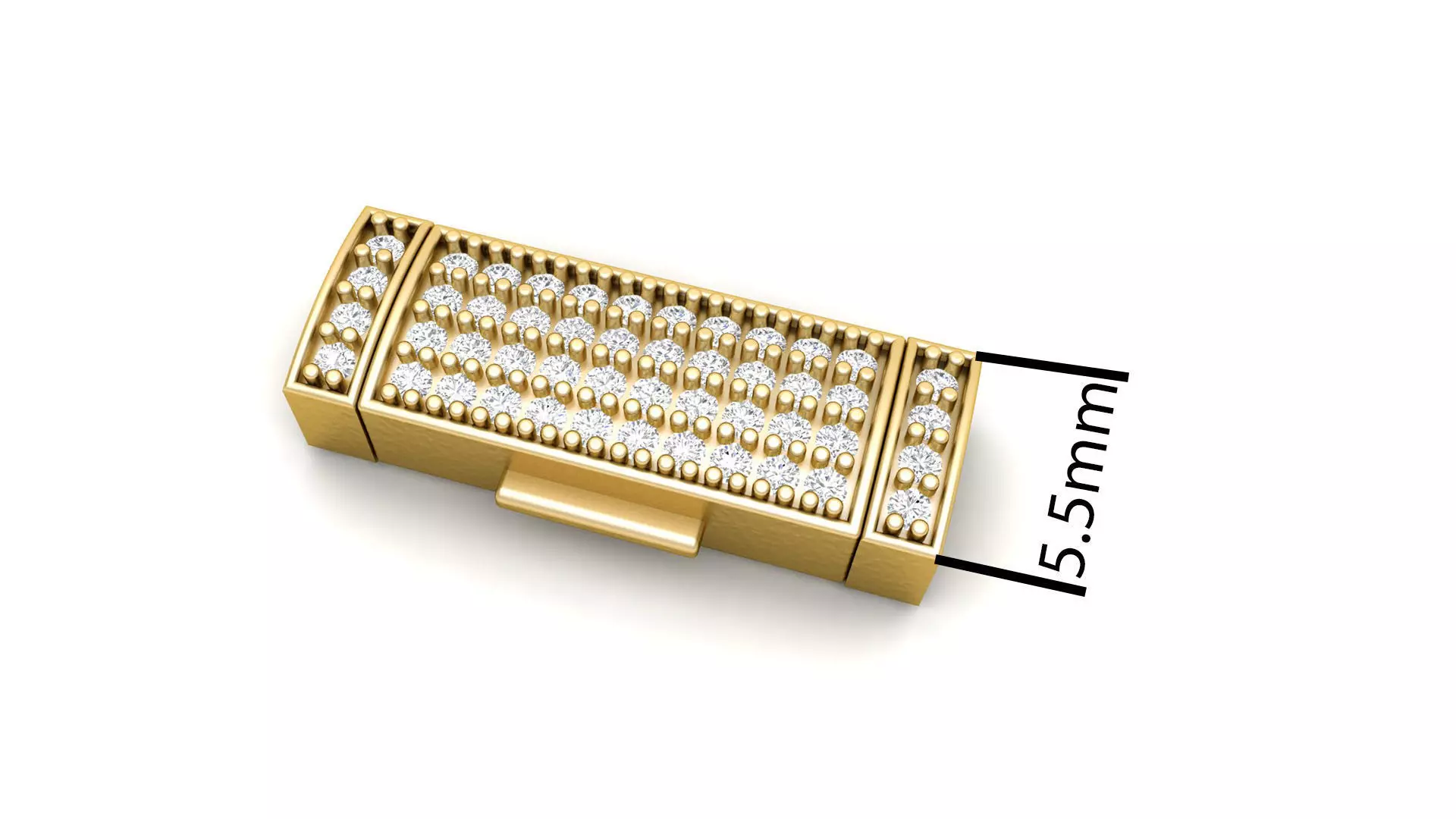 5 and half mm Diamond Lock Box for Jewelry 3D print model
