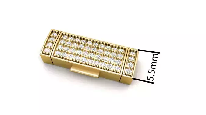 5 and half mm Diamond  Lock Box for Jewelry 3D print model