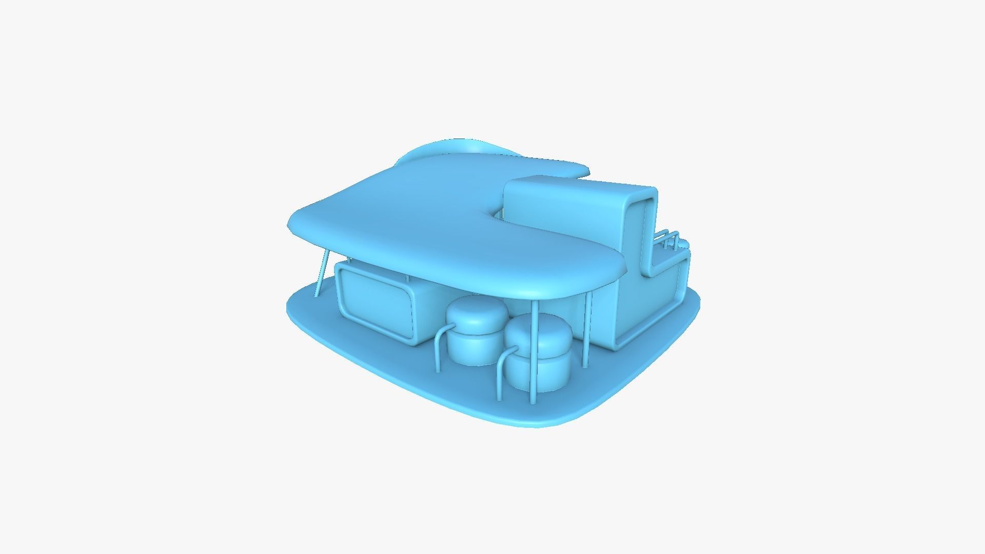 SciFi Gas Station A06 Green - Sci Fi Exterior Design Low-poly 3D model_9