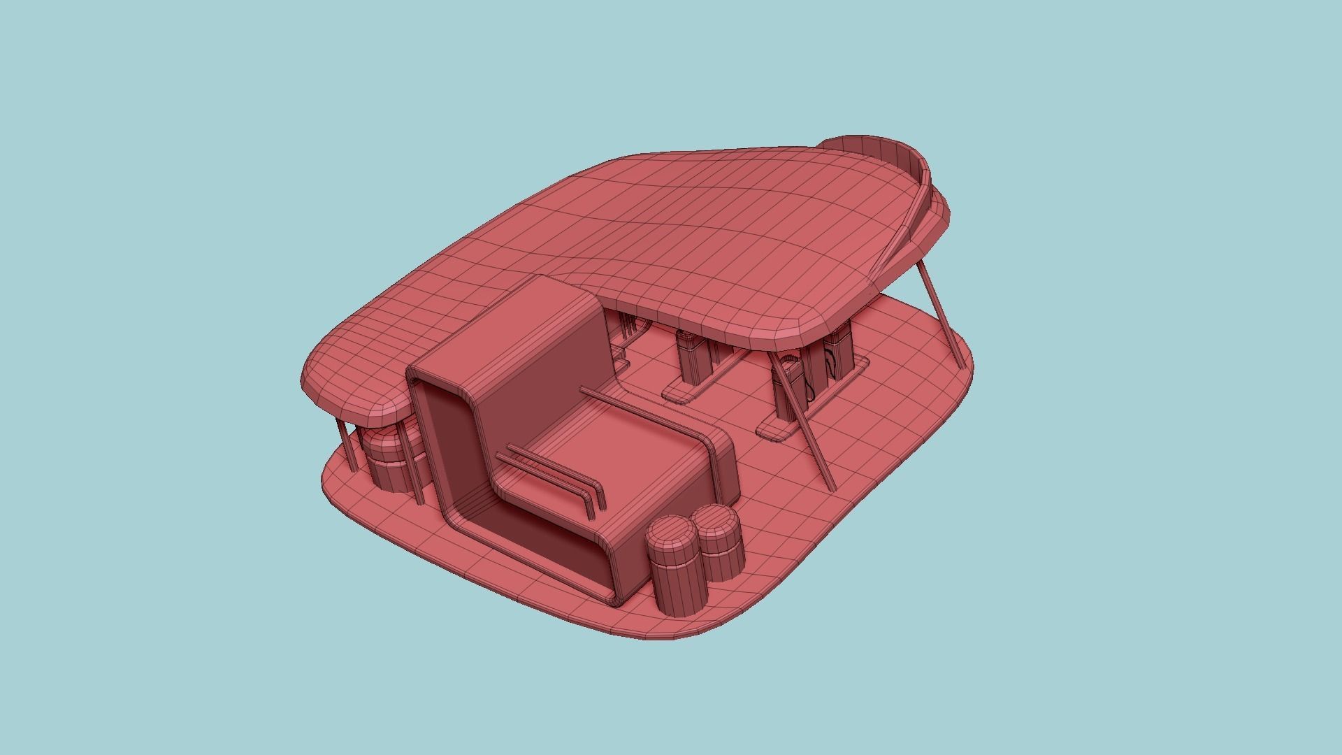 SciFi Gas Station A10 Abandoned - Sci Fi Exterior Design Low-poly 3D model_20