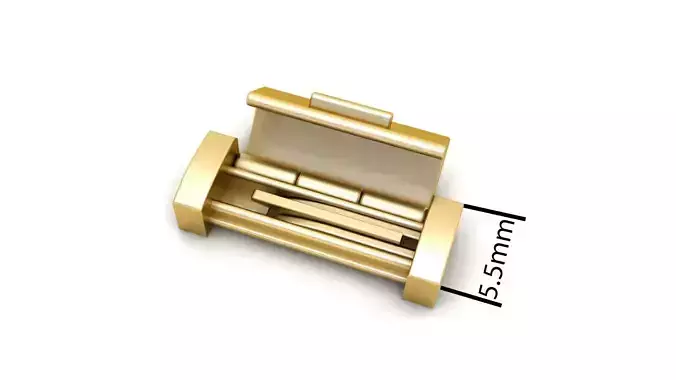 5 and half mm Plain Gold Lock Box for Jewelry 3D print model