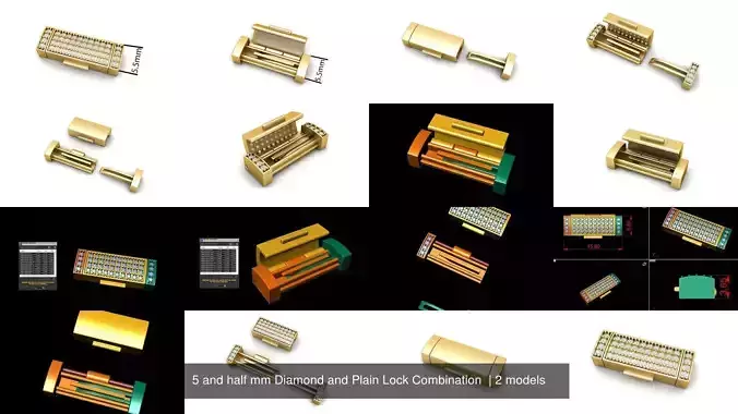 5 and half mm Diamond and Plain Lock Combination 