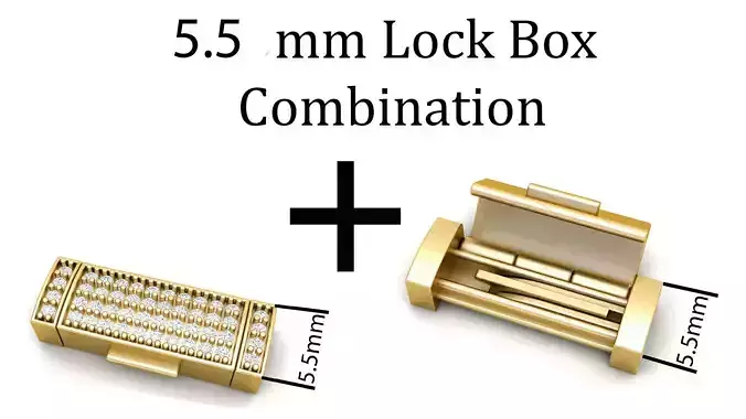 5 and half mm Diamond and Plain Lock Combination  3D Model Collection