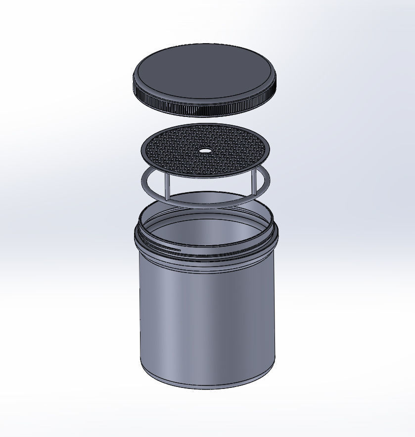 Paint Brush Cleaner Bucket with Mech and a lid 3D print model_1