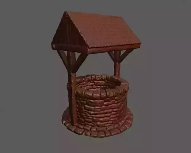 Well 3D Print wooden water 3D print model