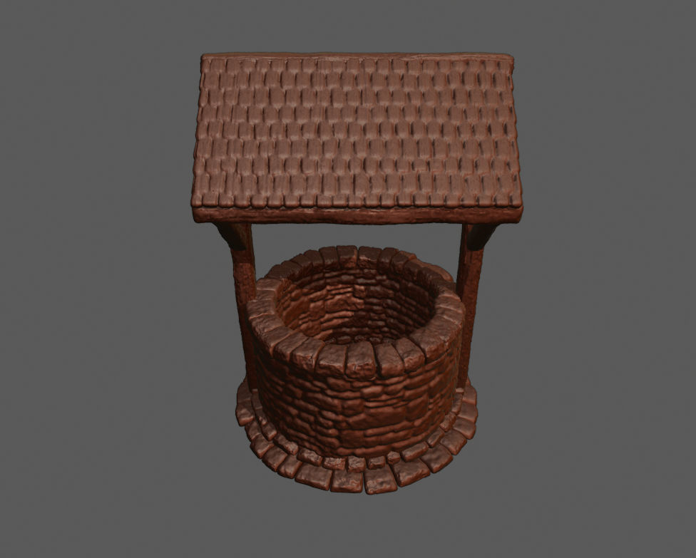 Well 3D Print wooden water 3D print model_4