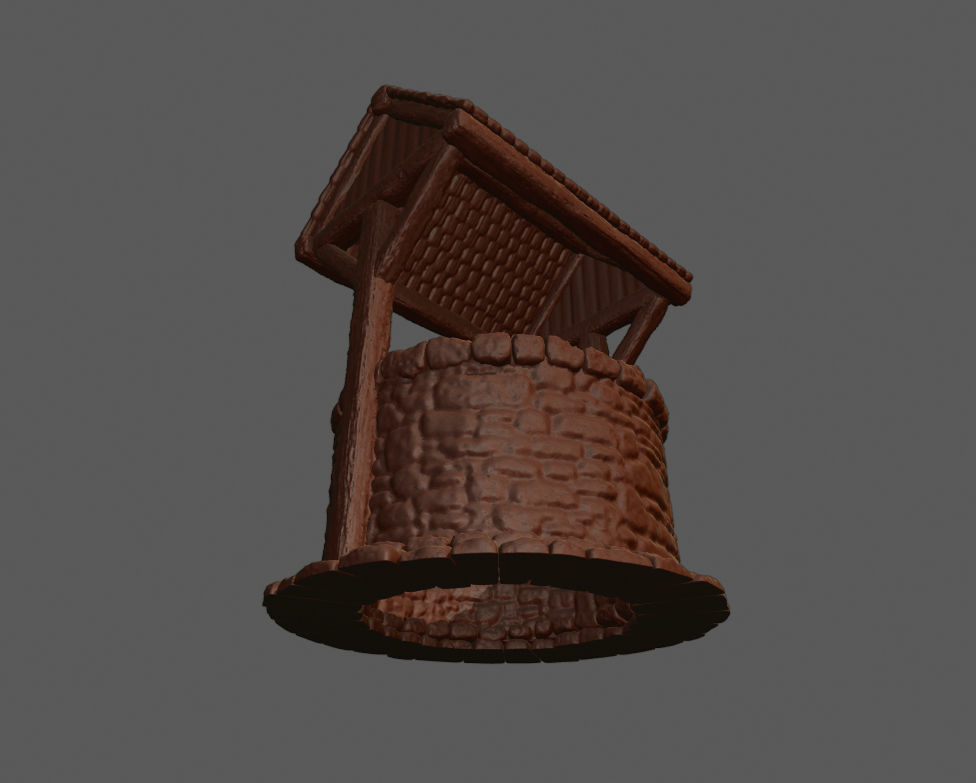 Well 3D Print wooden water 3D print model_5