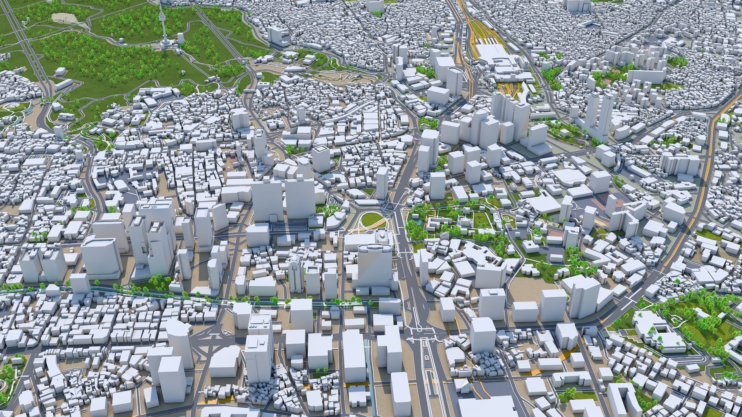 Seoul Downtown South Korea Low-poly 3D model_6
