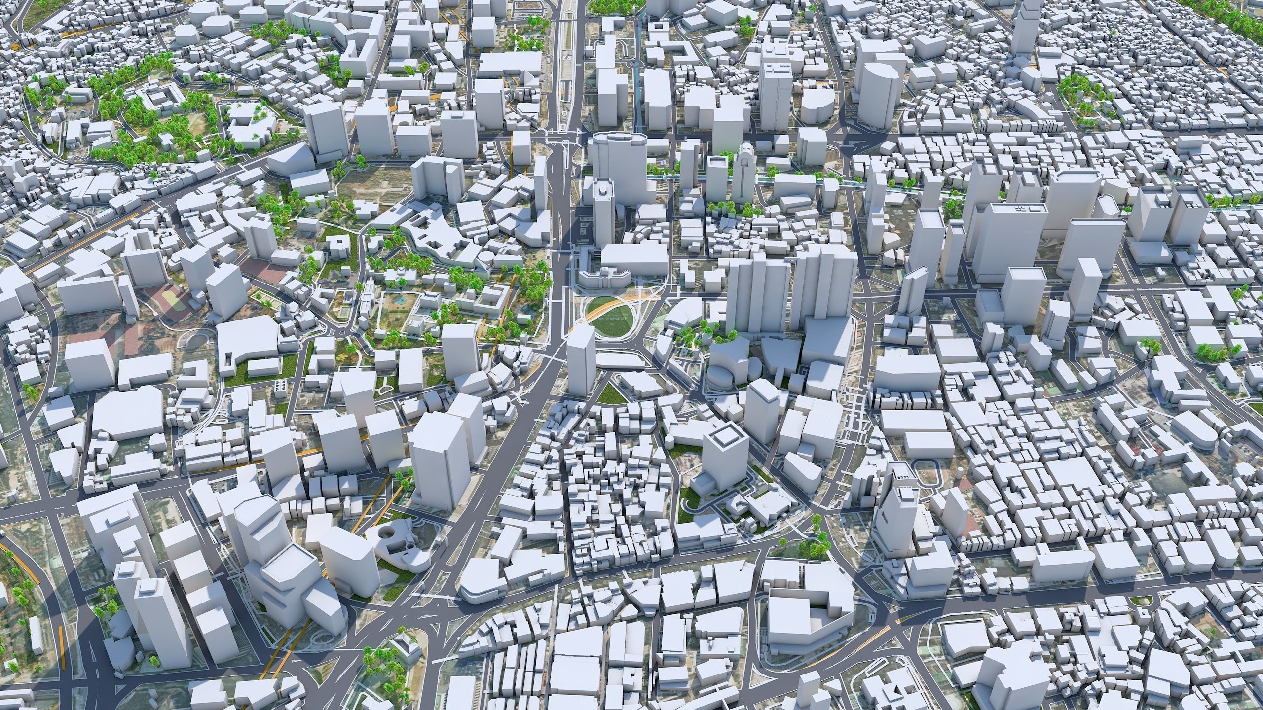 Seoul Downtown South Korea Low-poly 3D model_1