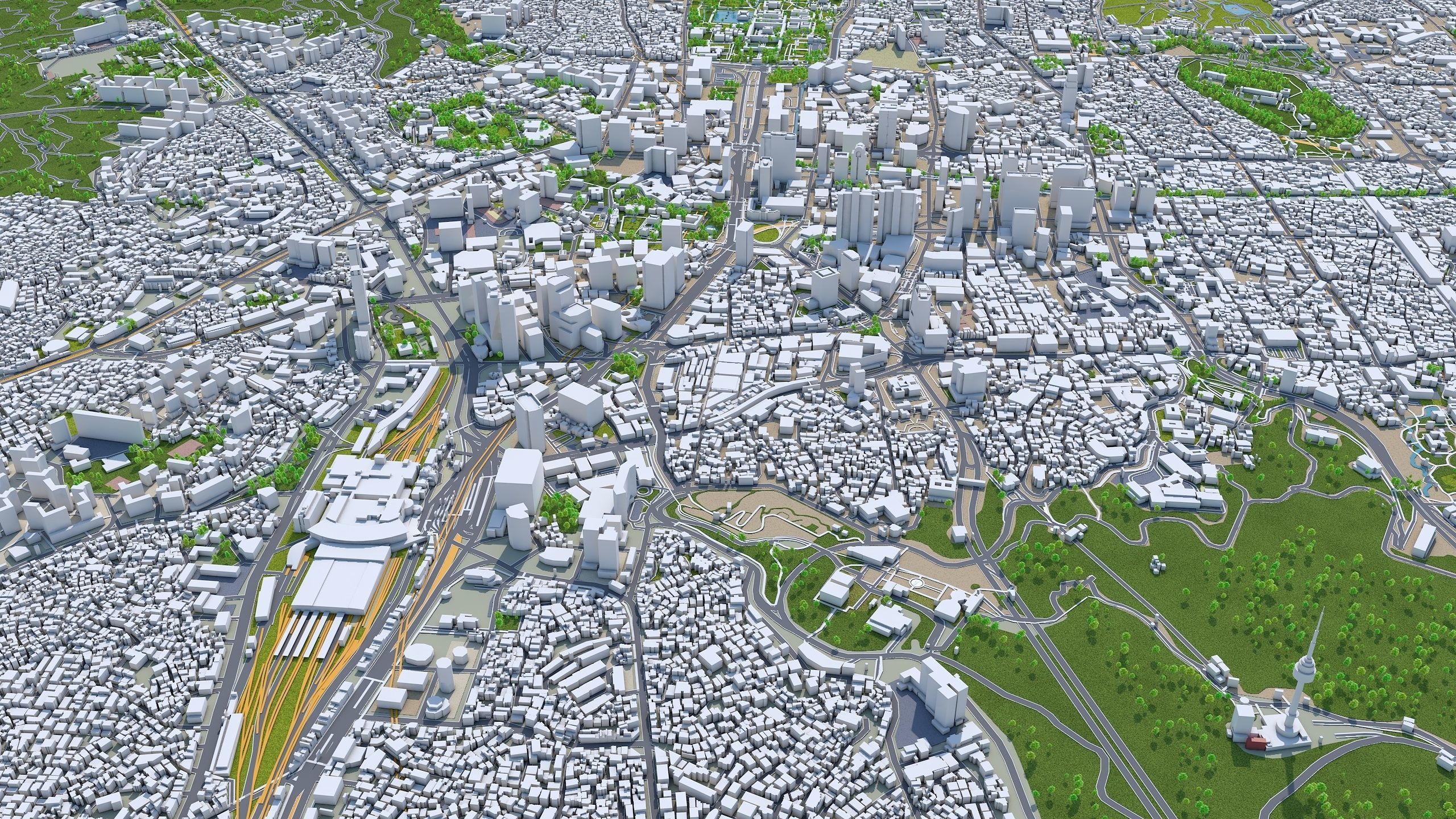 Seoul Downtown South Korea Low-poly 3D model_7