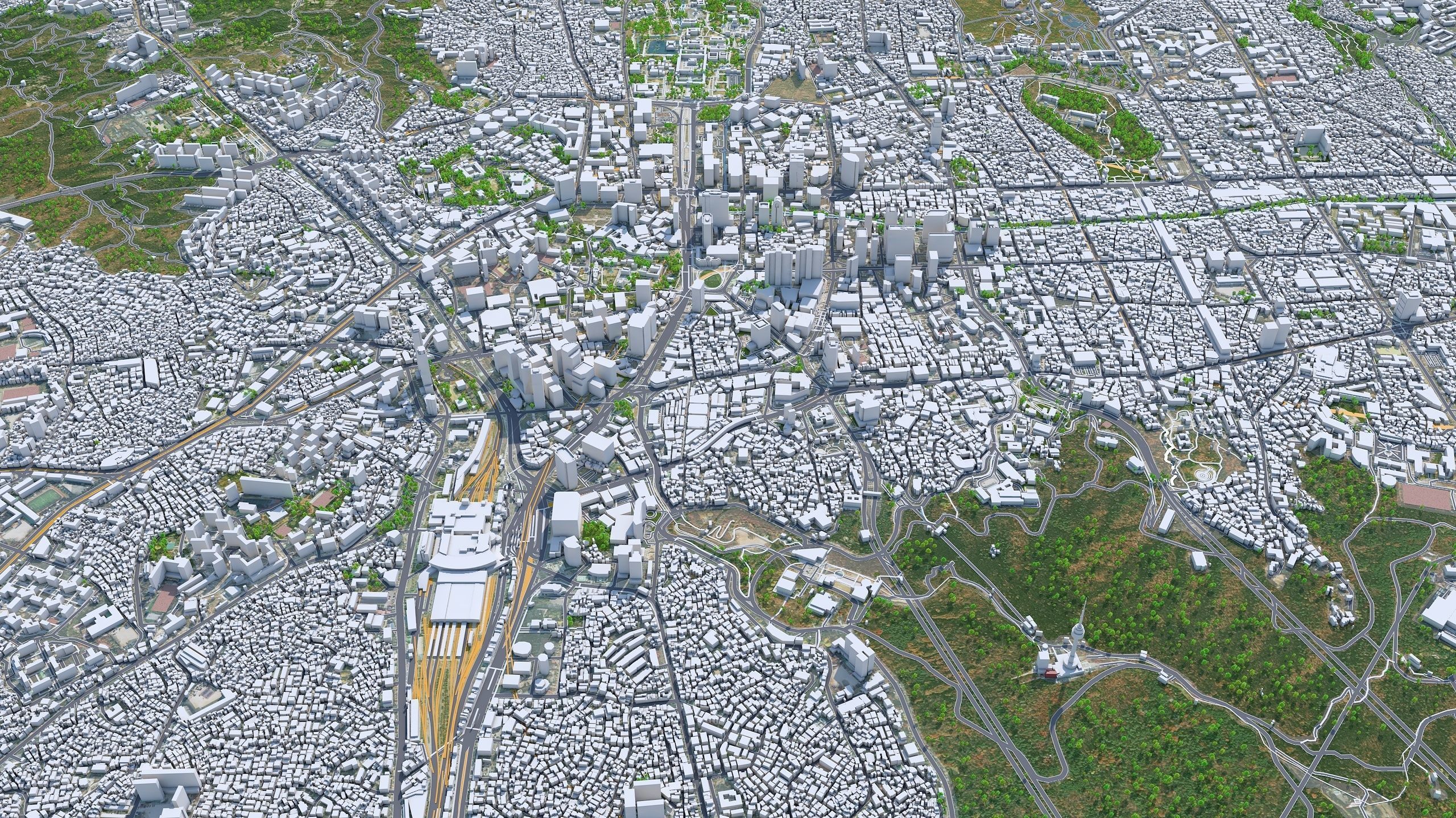Seoul Downtown South Korea Low-poly 3D model_2