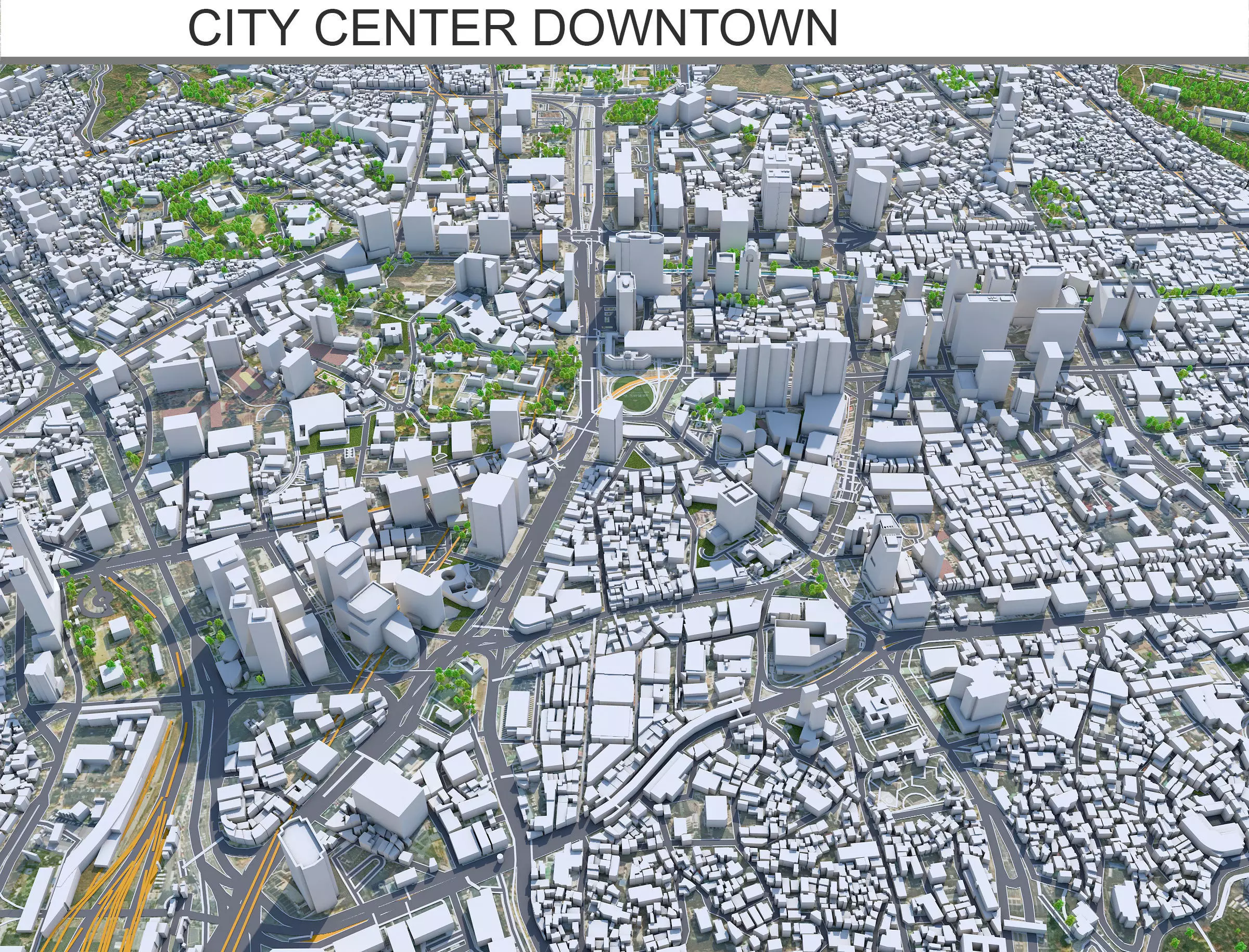 Seoul Downtown South Korea Low-poly 3D model_0