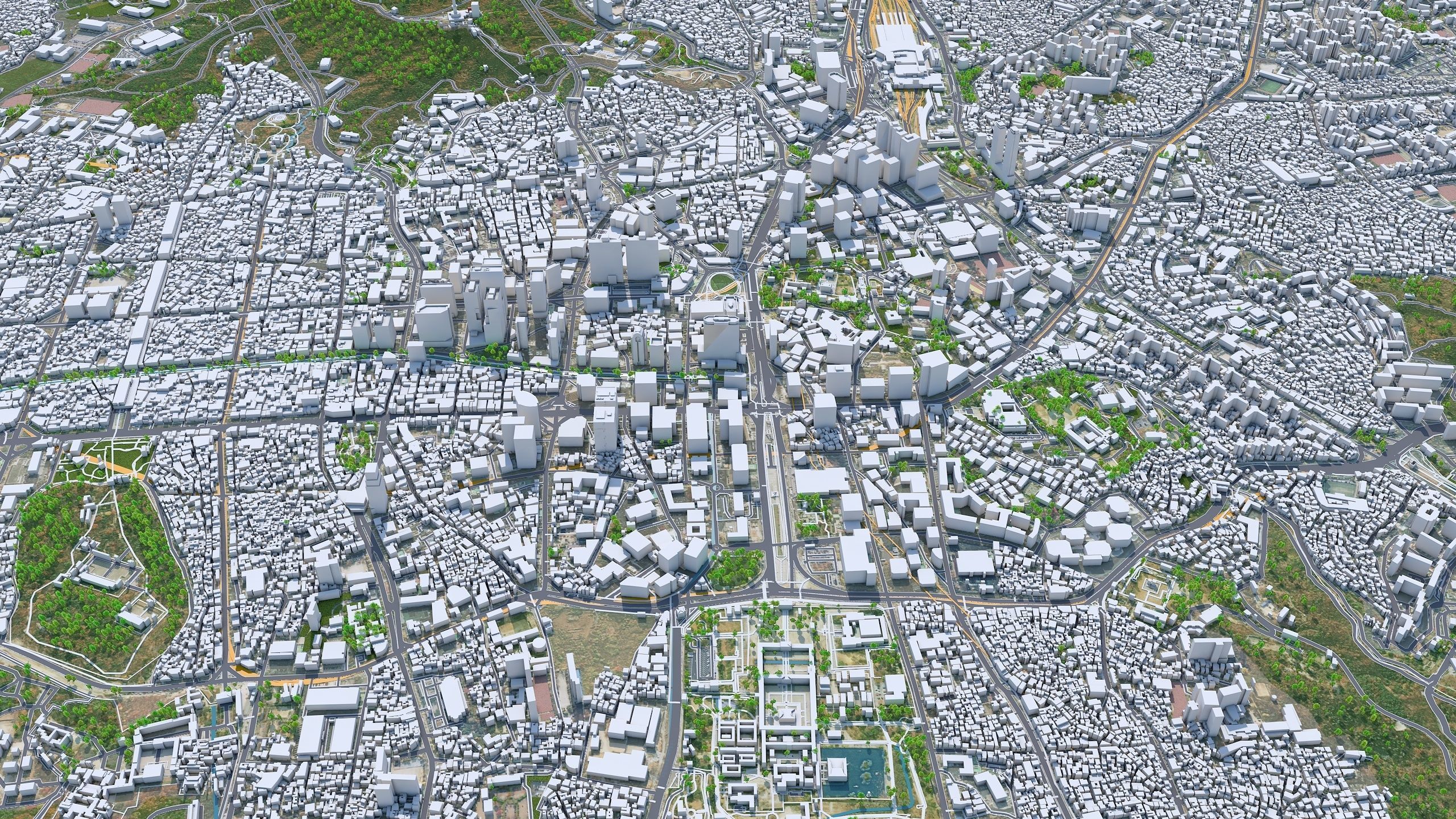 Seoul Downtown South Korea Low-poly 3D model_4