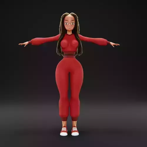 CARTOON GIRL RIGGED