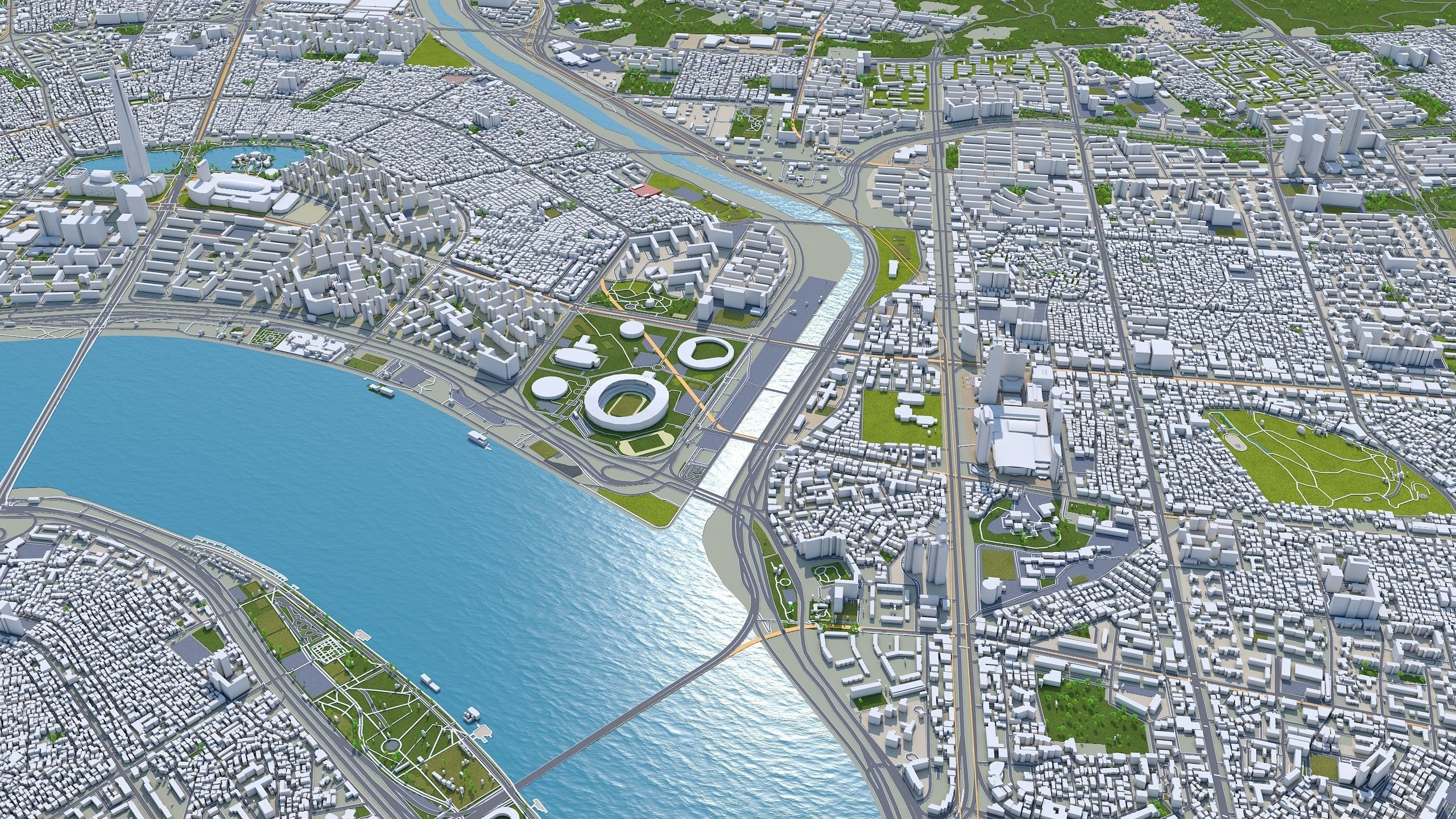 Gangnam District Seoul South Korea Low-poly 3D model_6