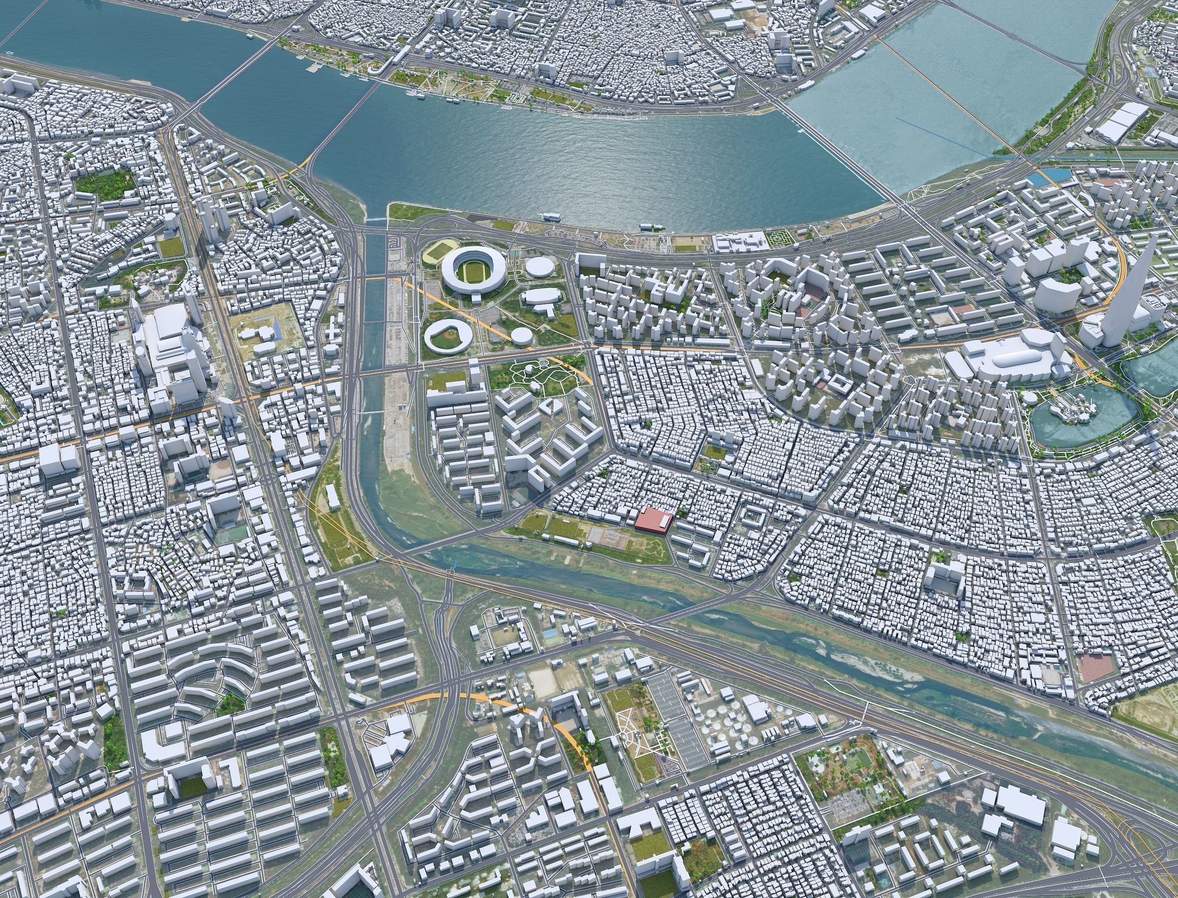 Gangnam District Seoul South Korea Low-poly 3D model_14