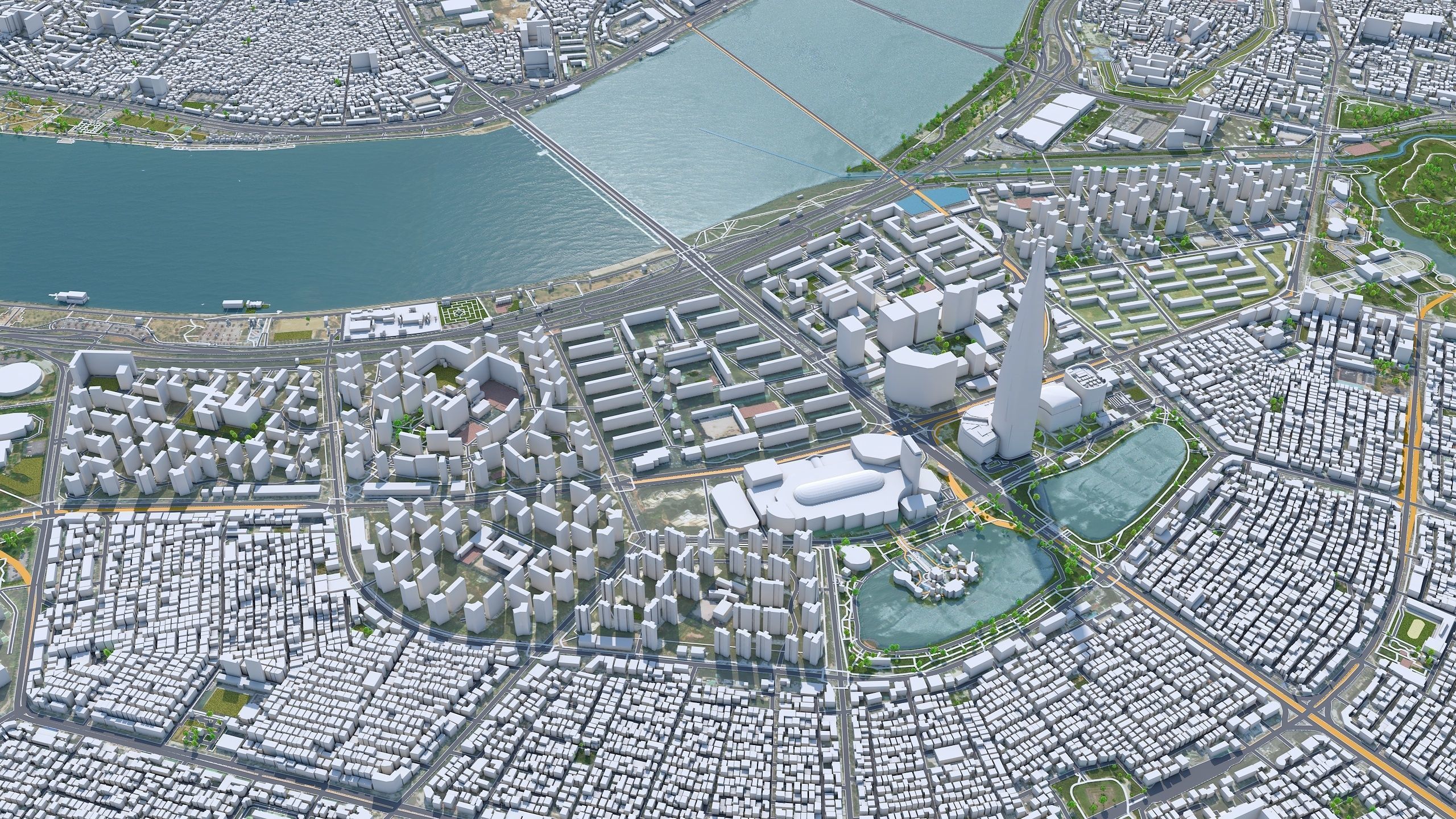 Gangnam District Seoul South Korea Low-poly 3D model_3