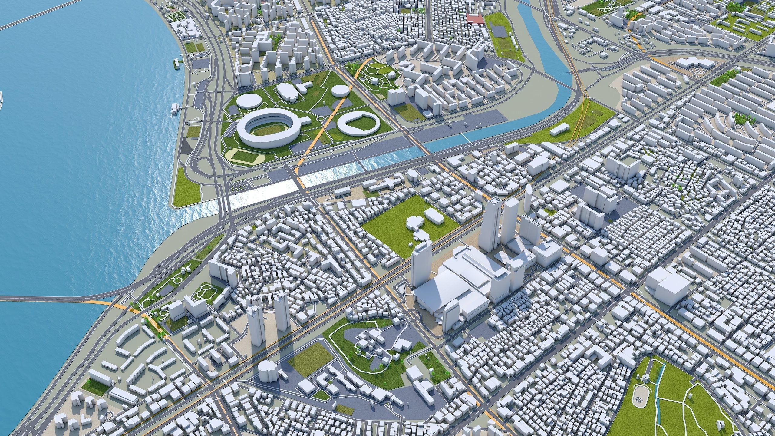 Gangnam District Seoul South Korea Low-poly 3D model_7