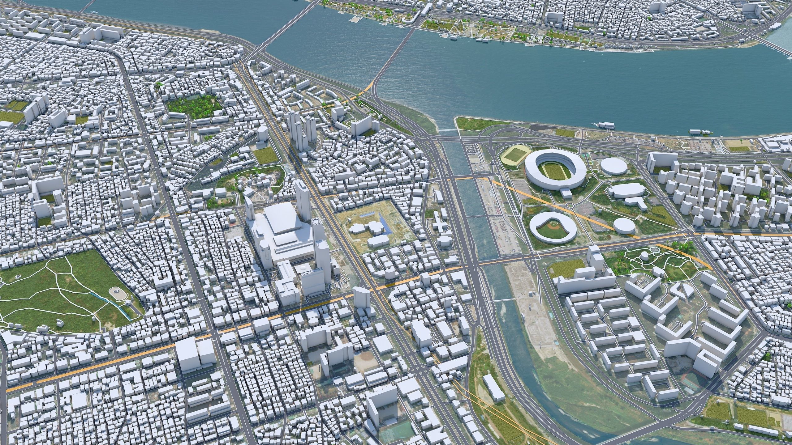 Gangnam District Seoul South Korea Low-poly 3D model_1