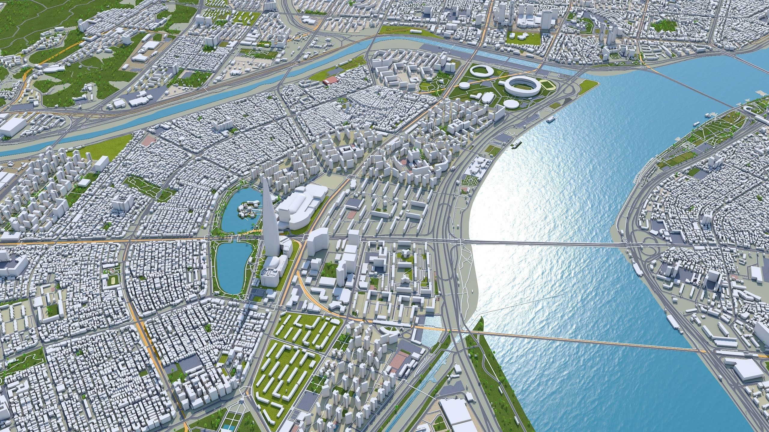 Gangnam District Seoul South Korea Low-poly 3D model_5