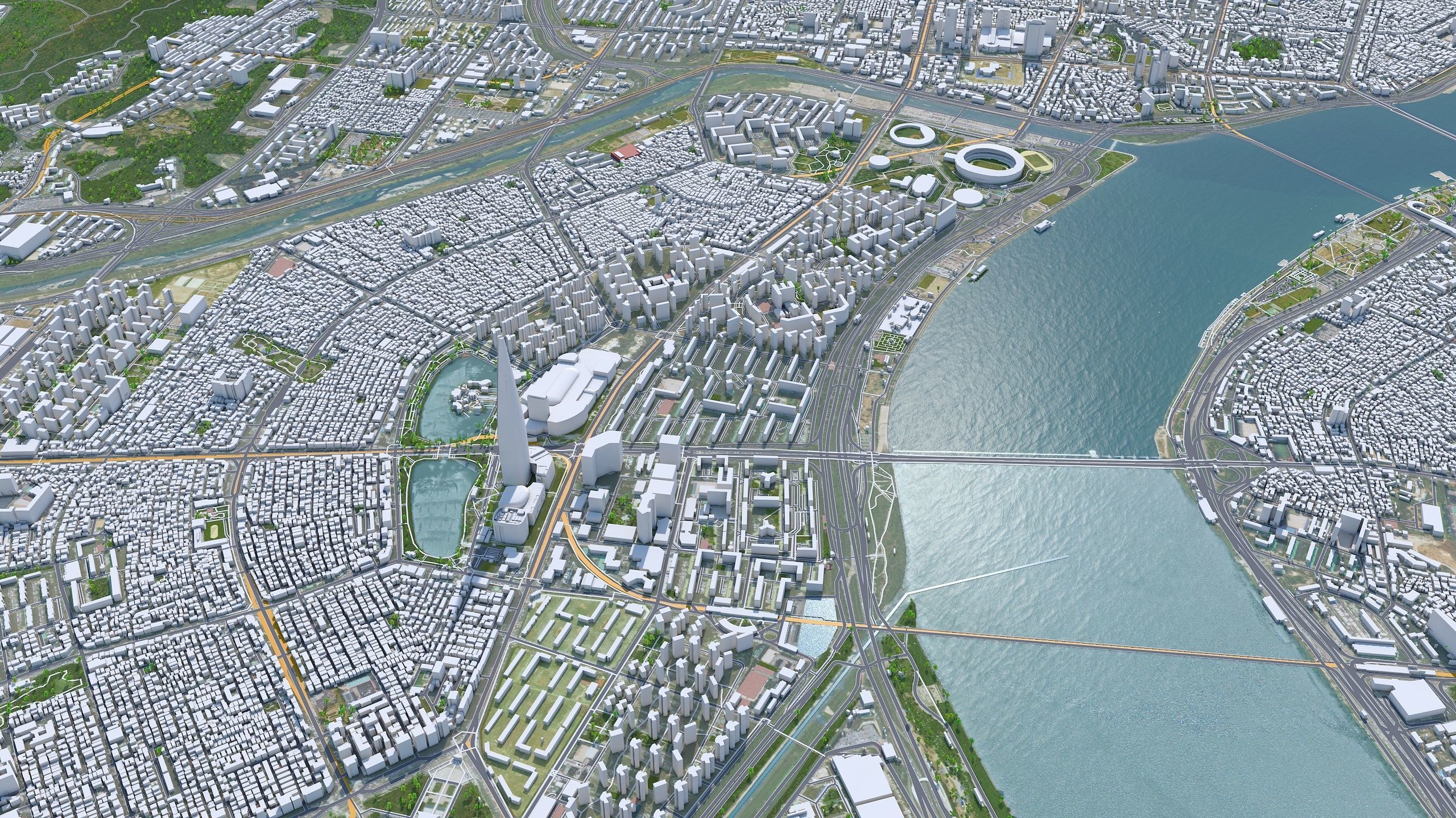 Gangnam District Seoul South Korea Low-poly 3D model_4