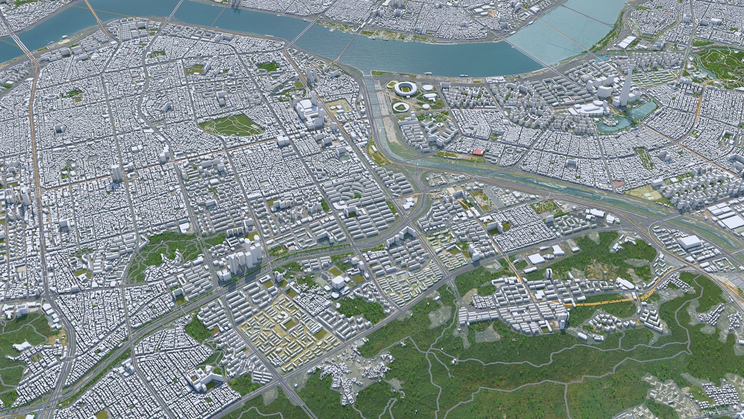 Gangnam District Seoul South Korea Low-poly 3D model_2