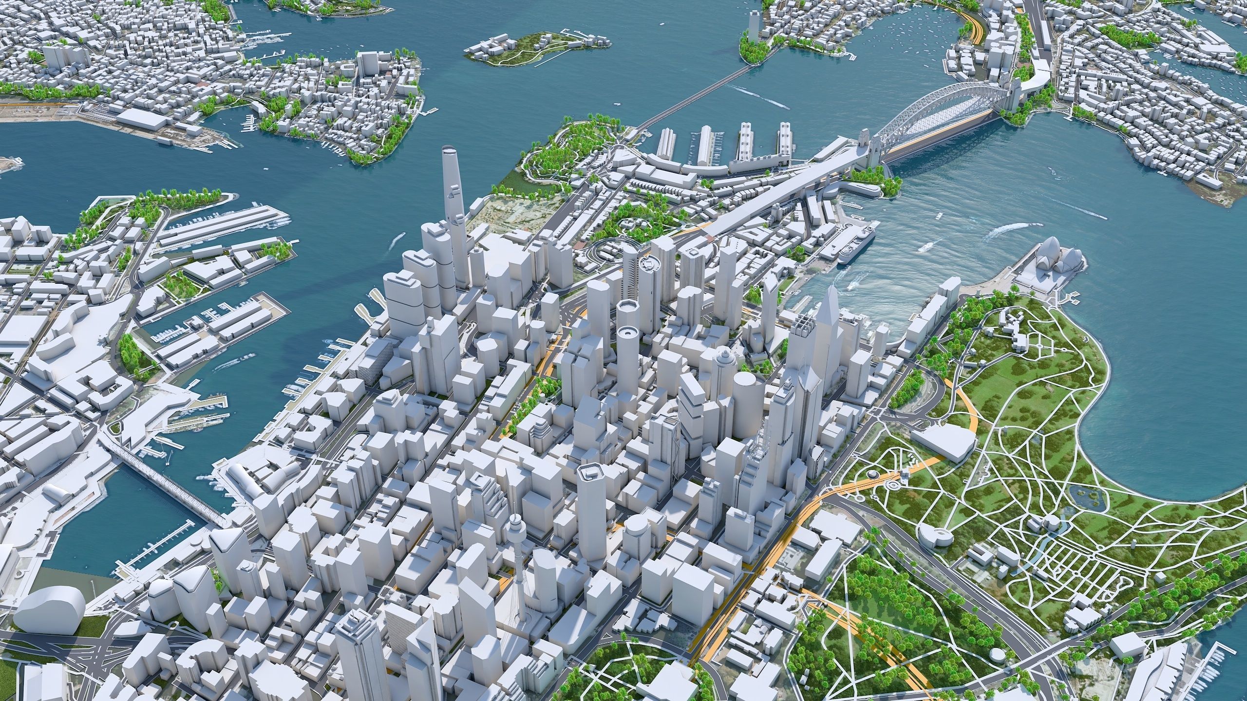 Sydney Downtown Australia Low-poly 3D model_1