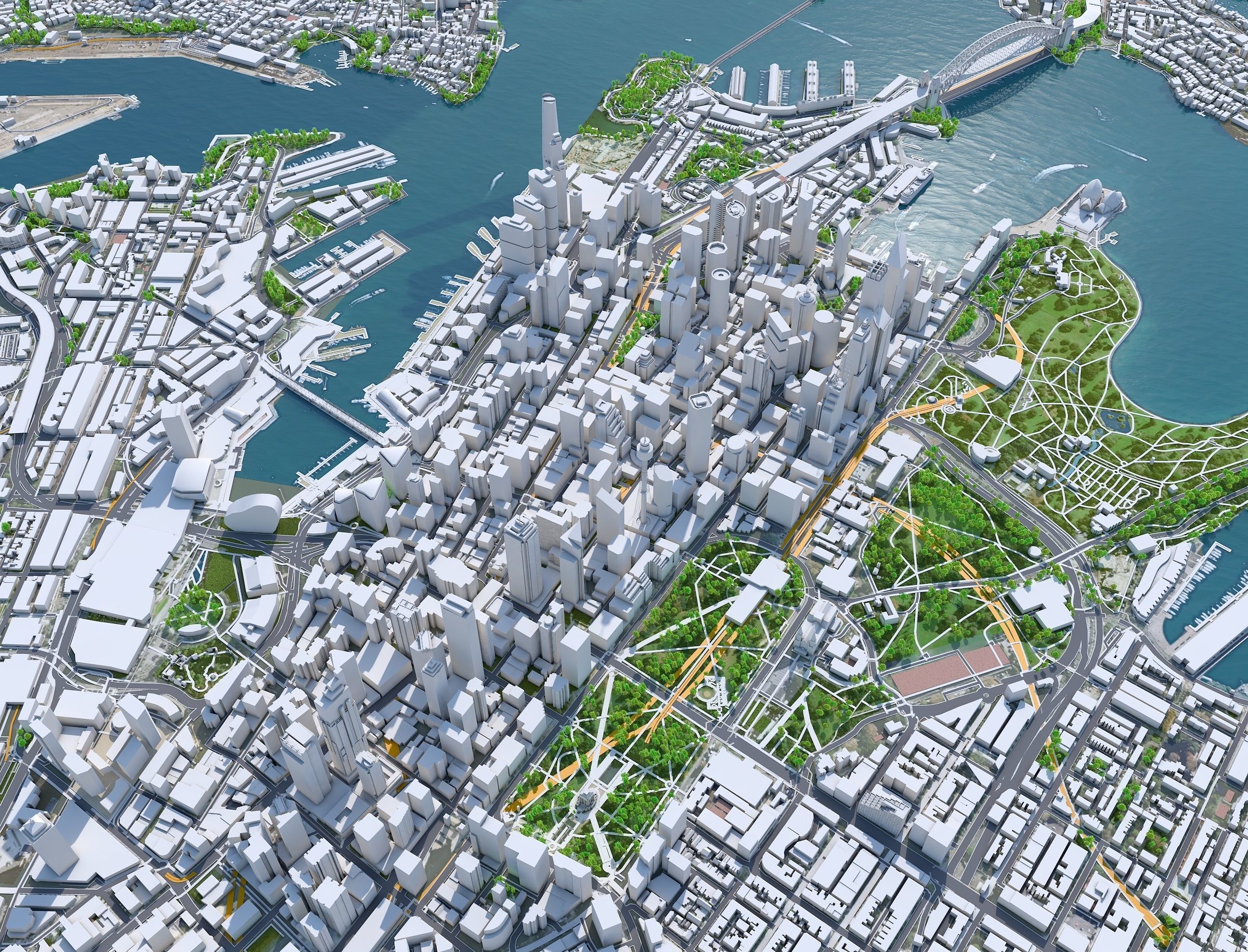 Sydney Downtown Australia Low-poly 3D model_12