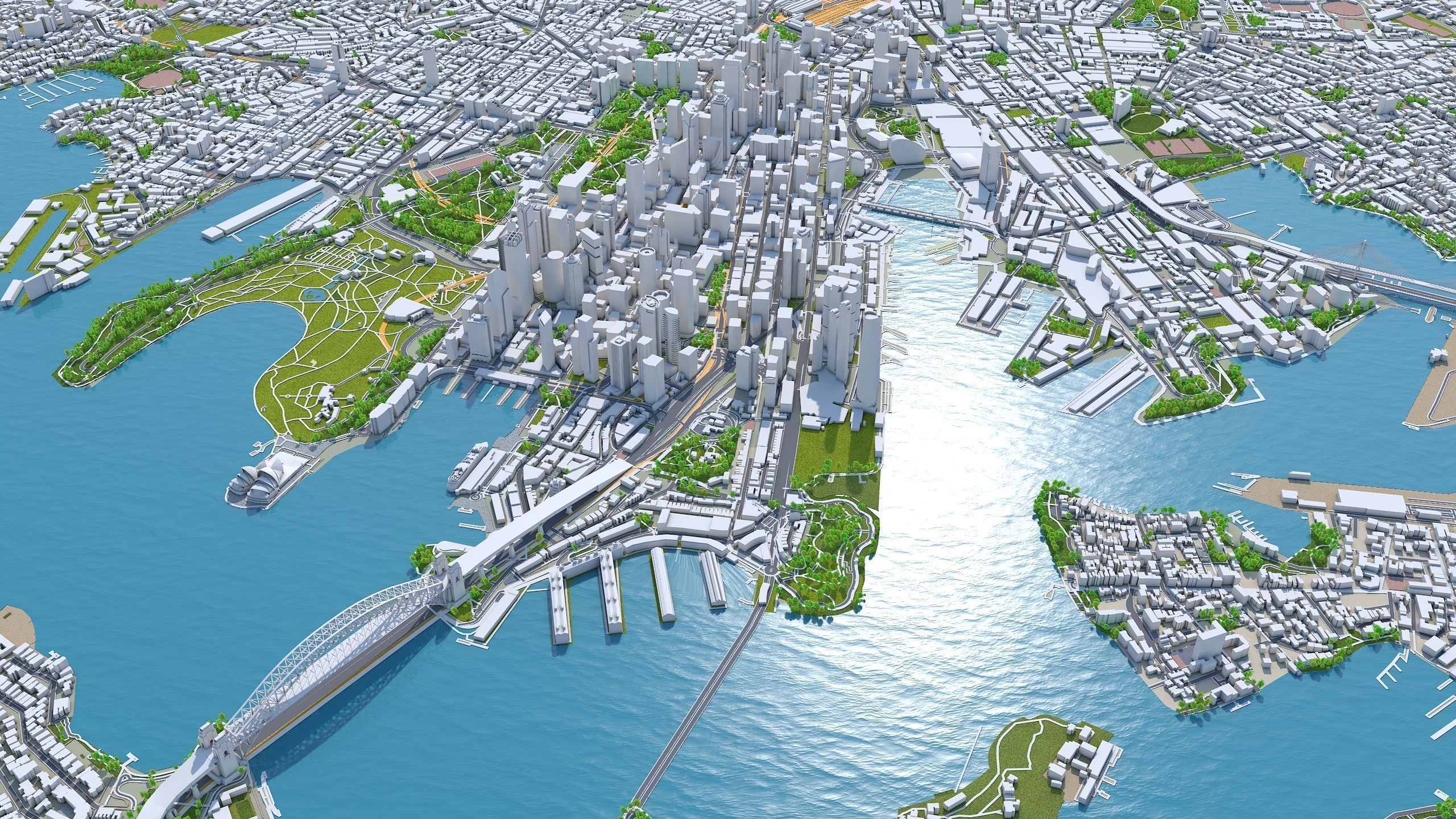 Sydney Downtown Australia Low-poly 3D model_5