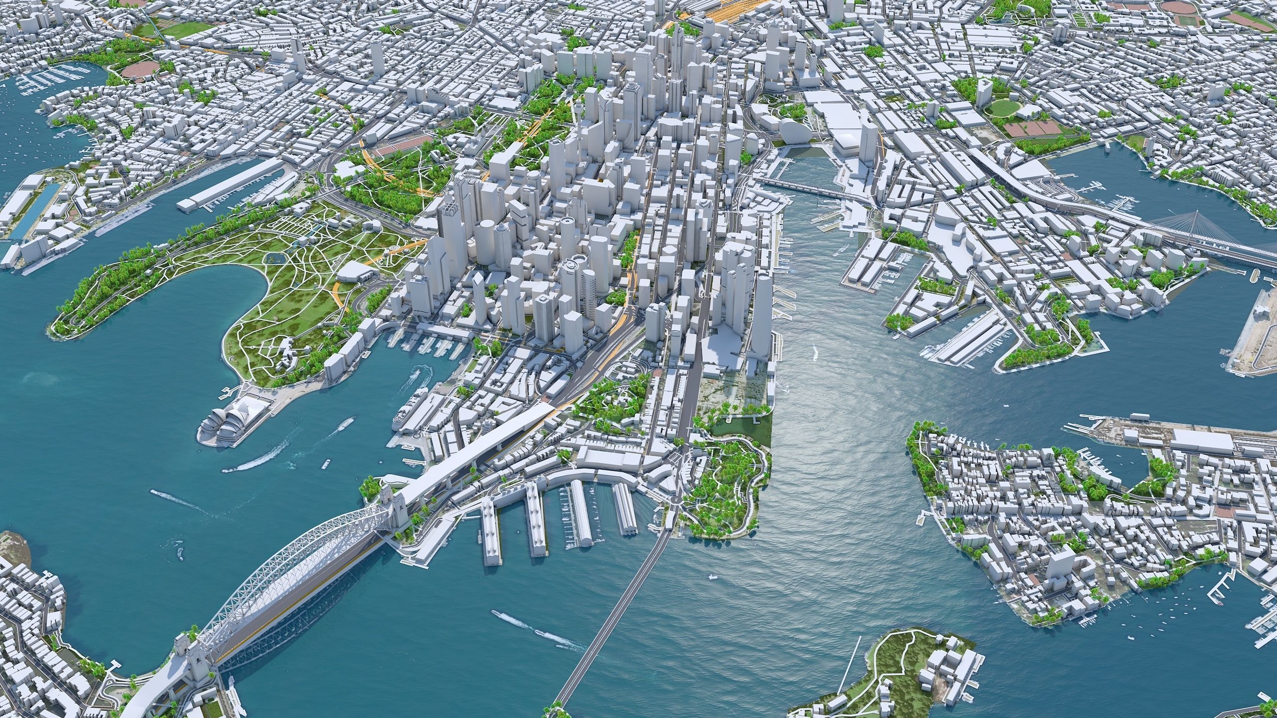 Sydney Downtown Australia Low-poly 3D model_4