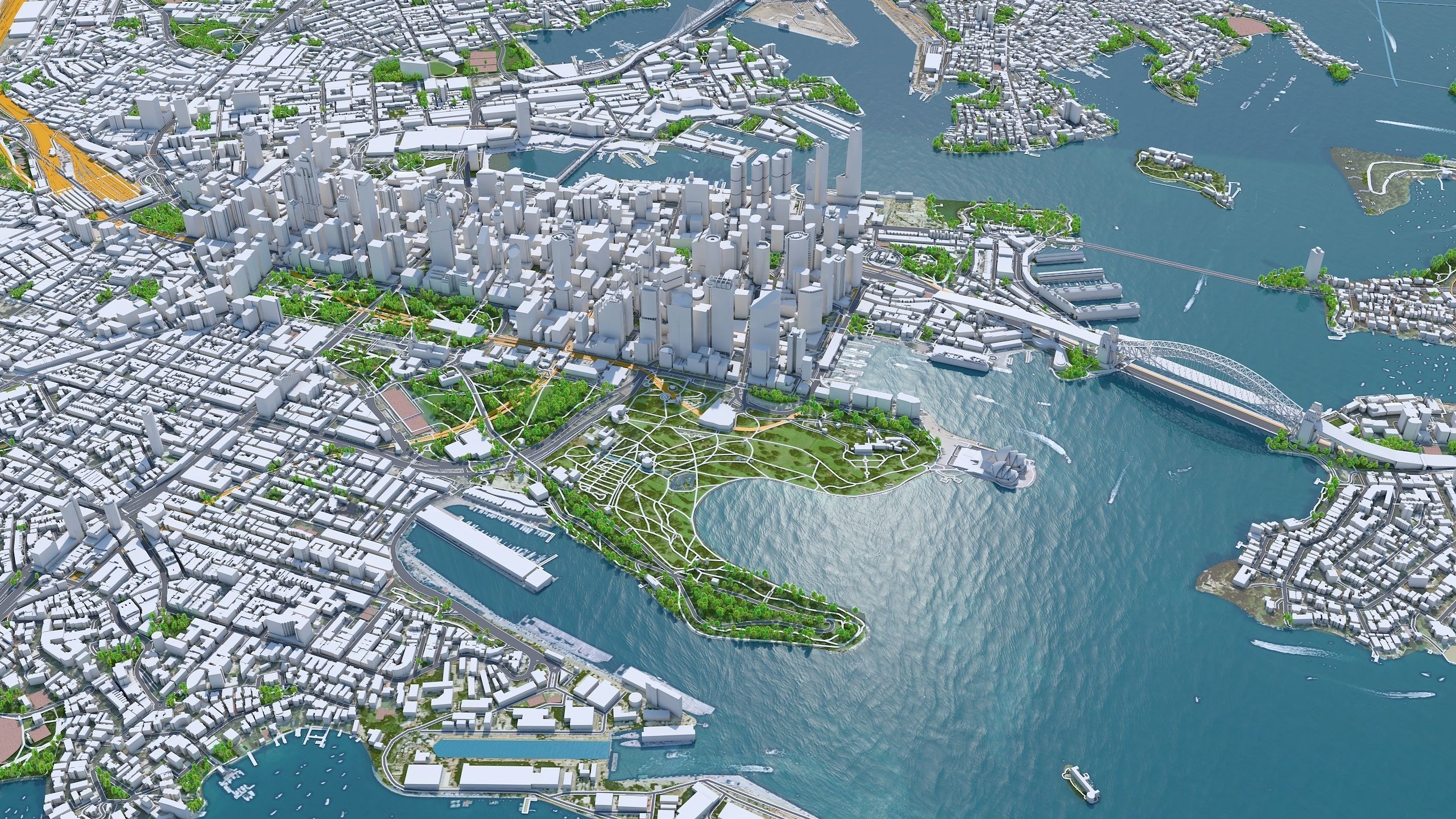Sydney Downtown Australia Low-poly 3D model_3