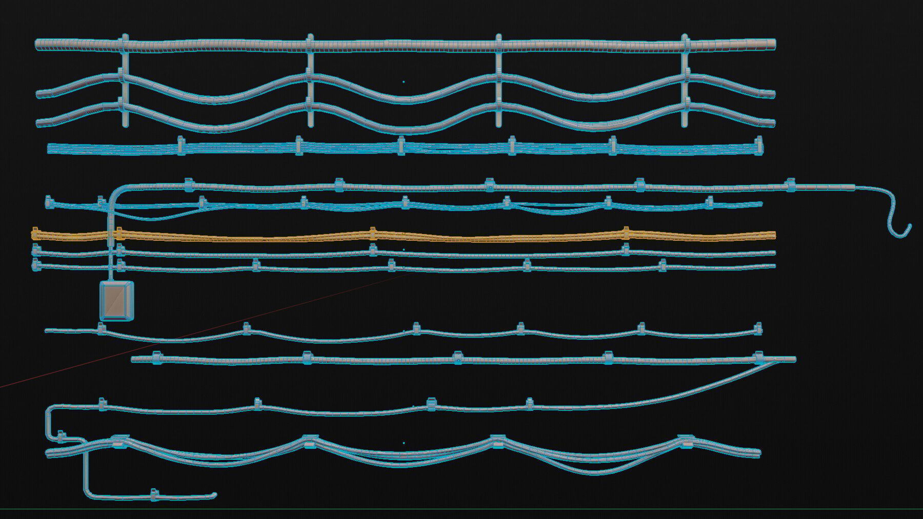 Tileable Cables Model Set  3D model_1