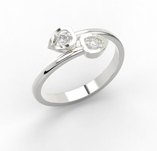 classic ring with two hearts 2107105 R 3D print model