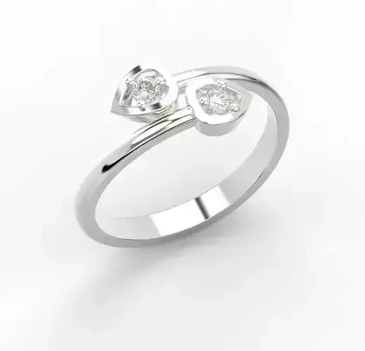 classic ring with two hearts 2107105 R