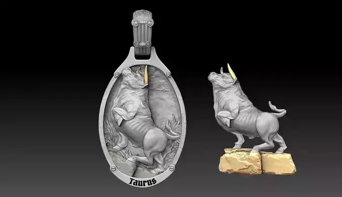 Taurus Zodiac Sign  Jewelry pendant  3D print model