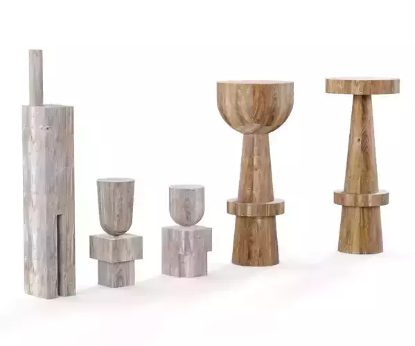 Arno Declercq wooden sculptures Free 3D model