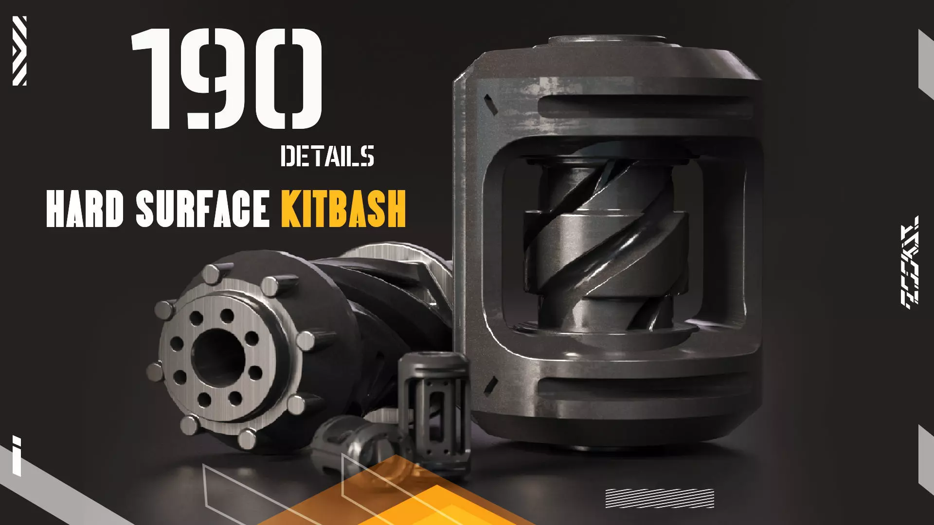 Hard Surface KITBASH190 DETAILS 3D model_0