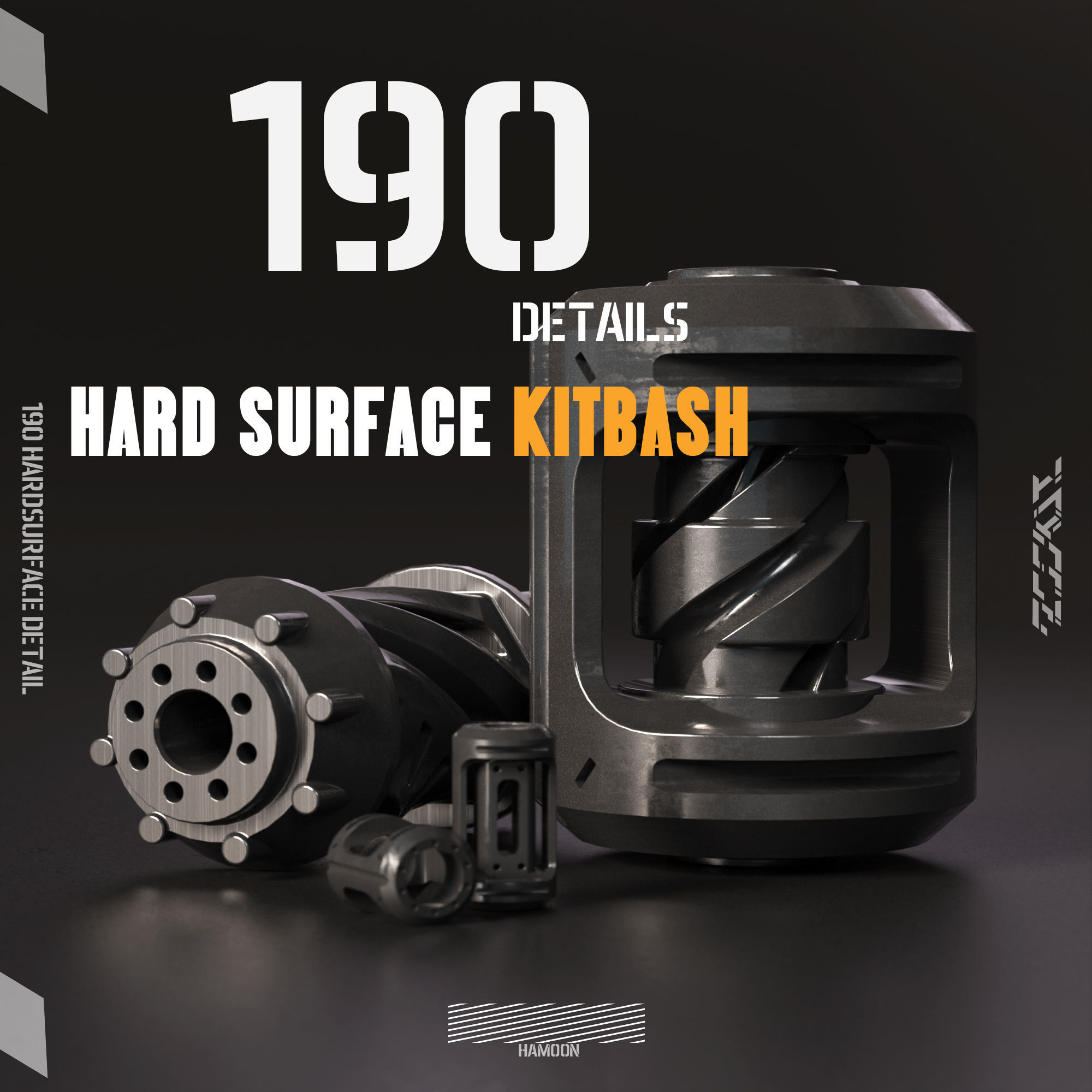 Hard Surface KITBASH190 DETAILS 3D model_13